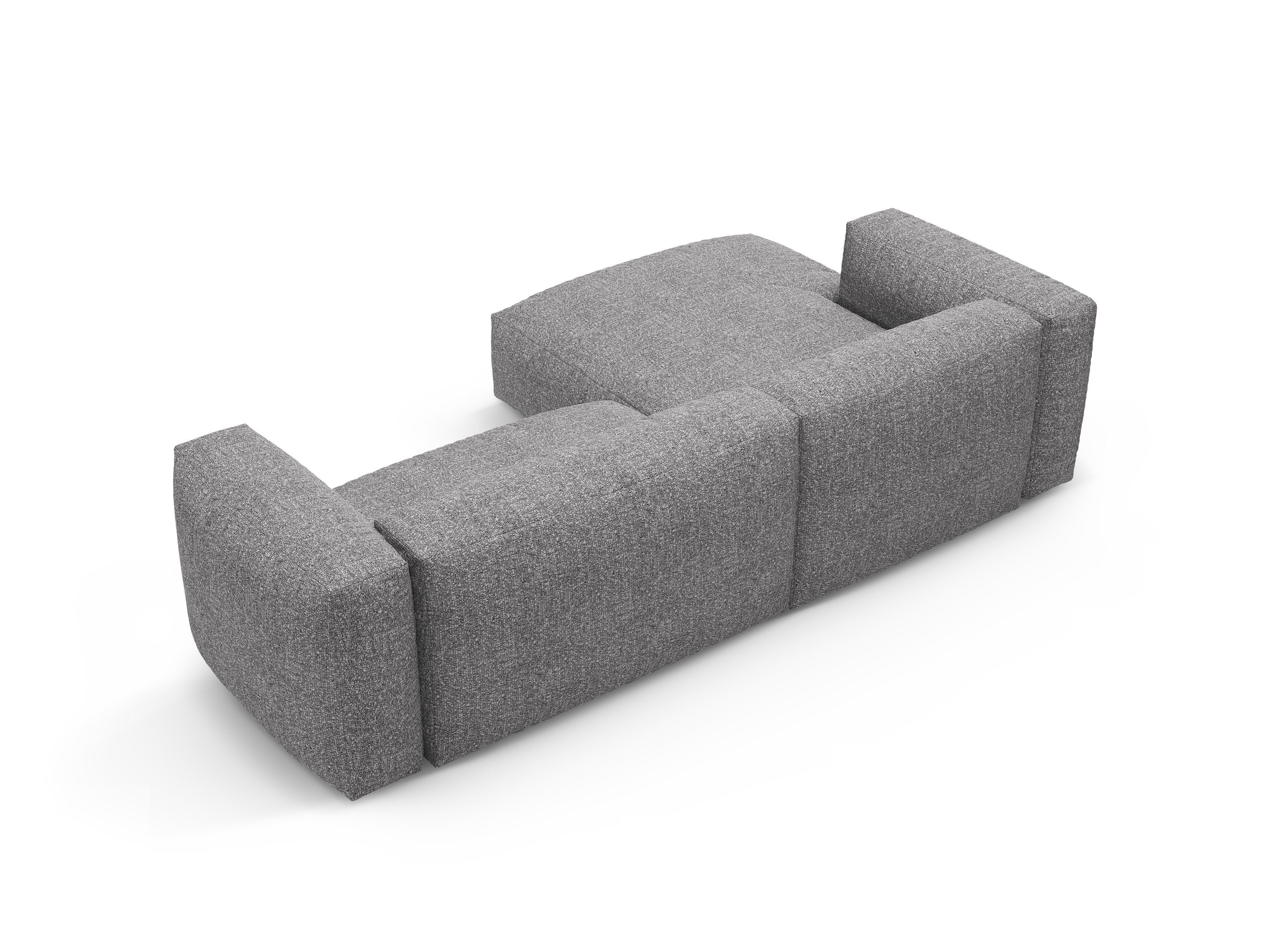 Links hoekbank met slaapfunctie MARTINA grafiet boucle