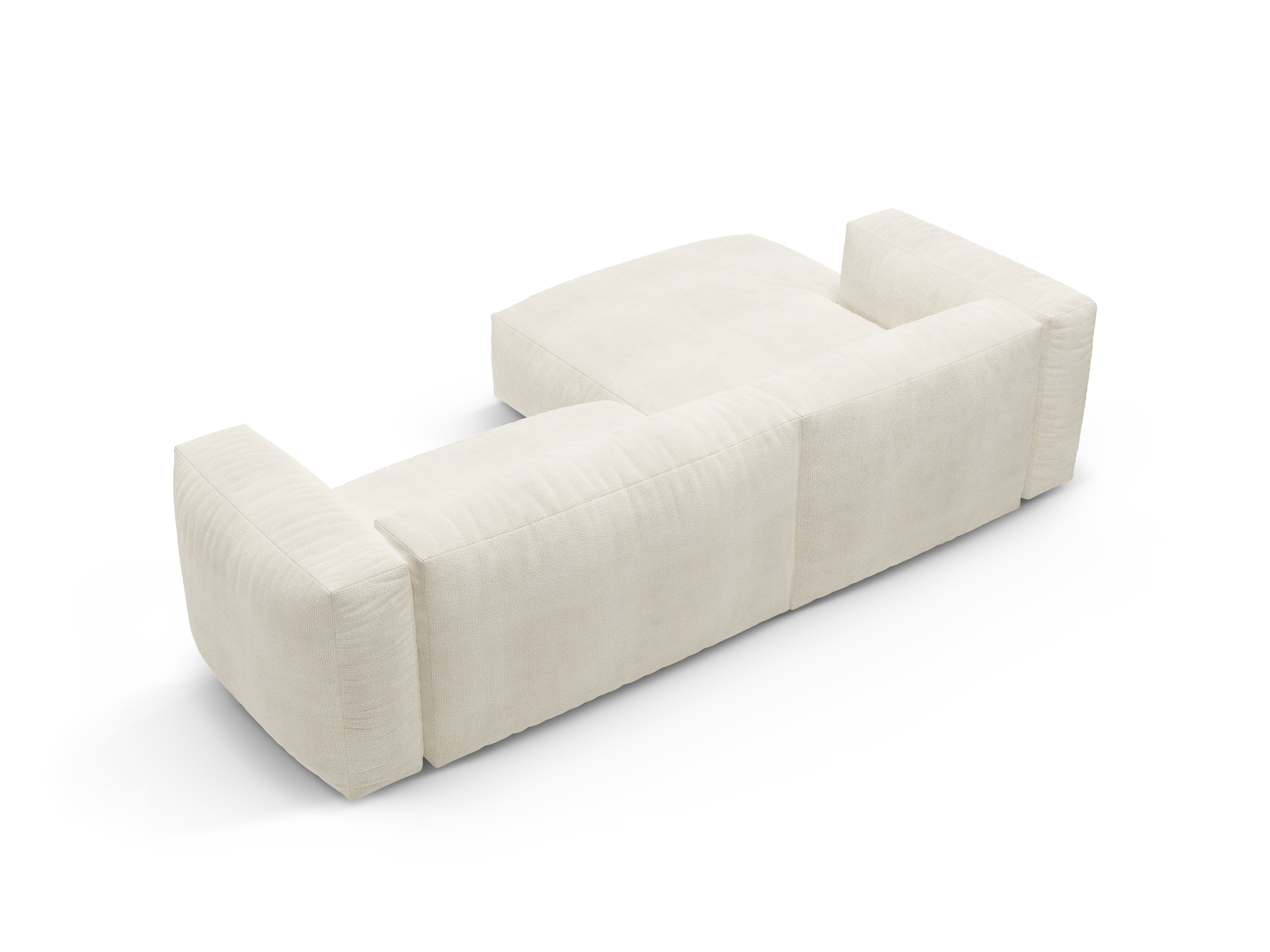 Ecksofa links mit Schlaffunktion MARTINA Elfenbein Boucle