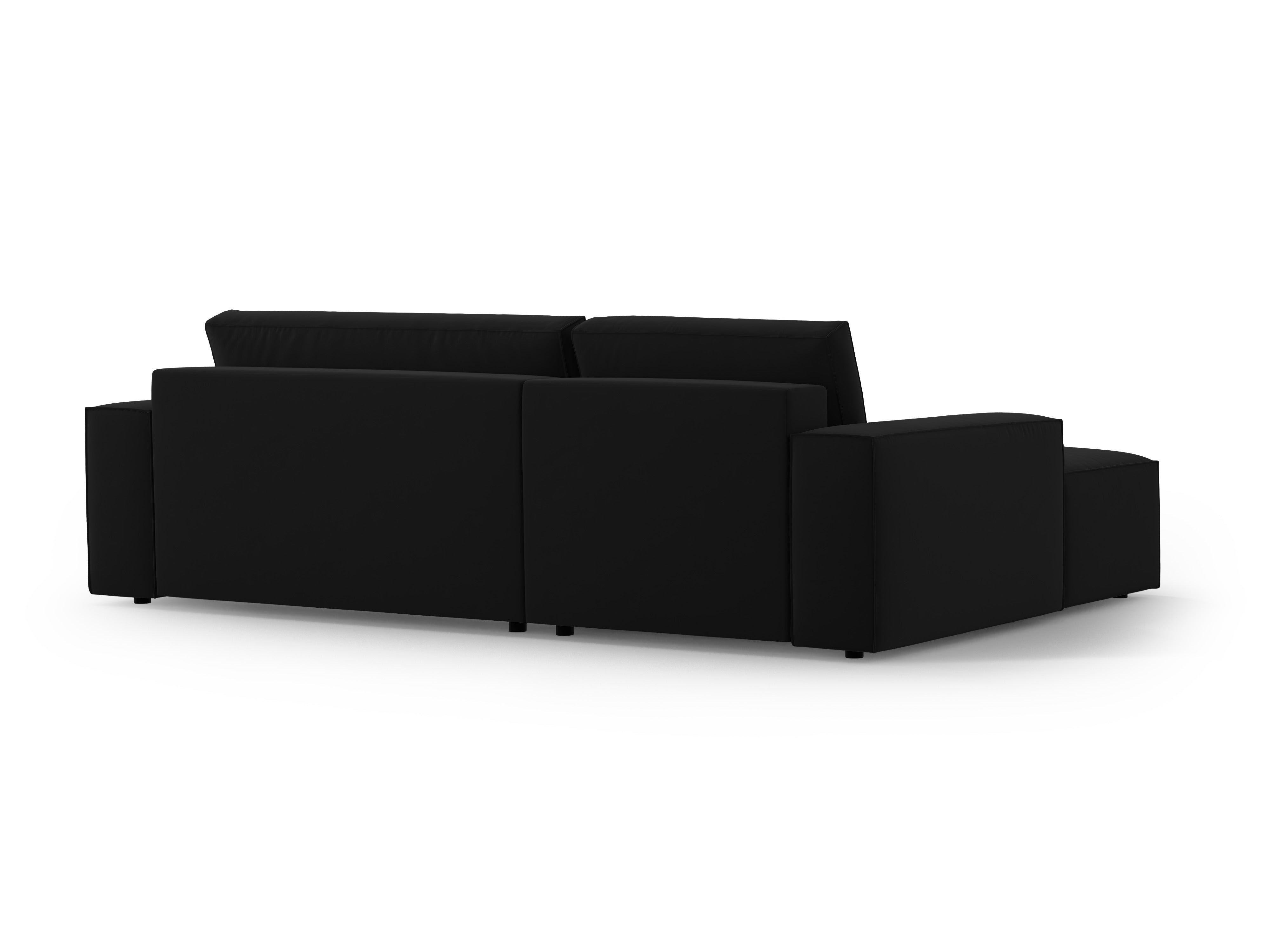 Samt-Ecksofa links mit Schlaffunktion JODIE schwarz