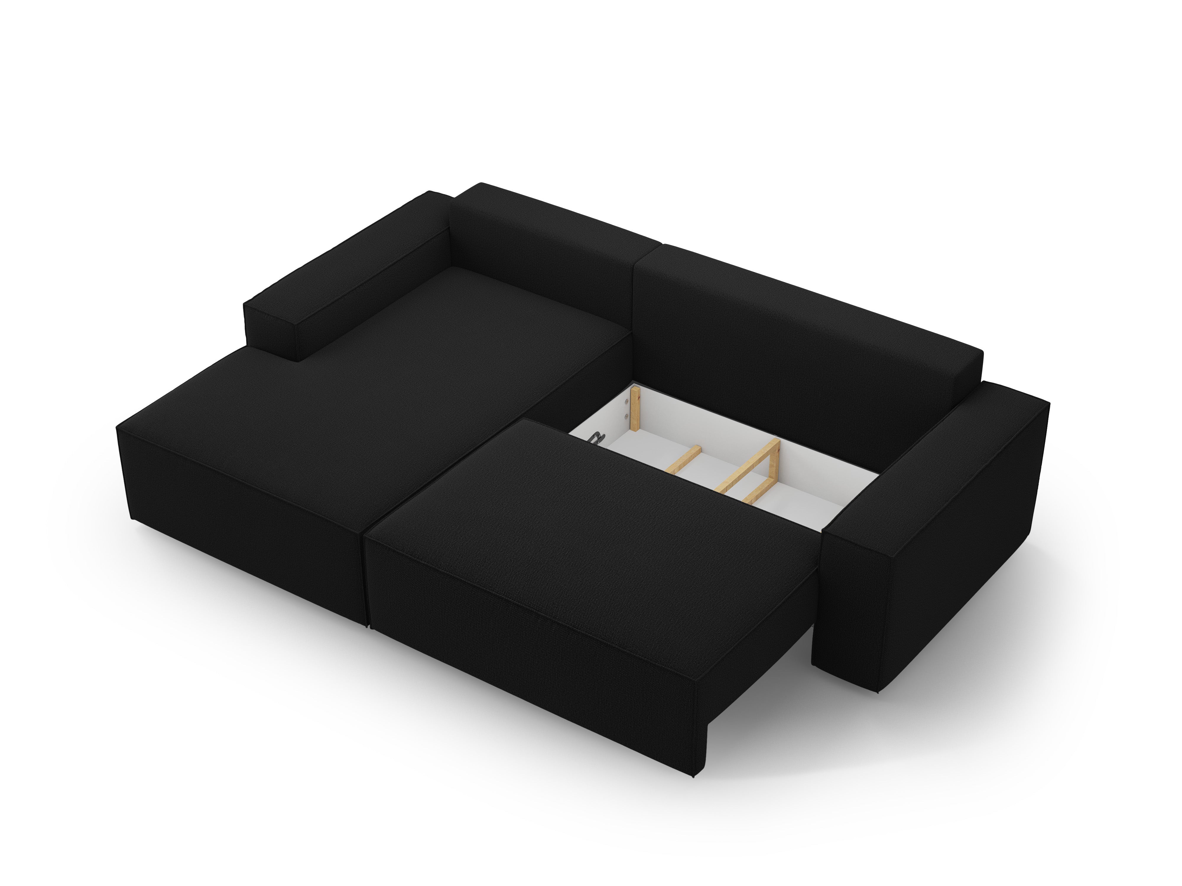 Left-sided corner sofa bed JODIE black