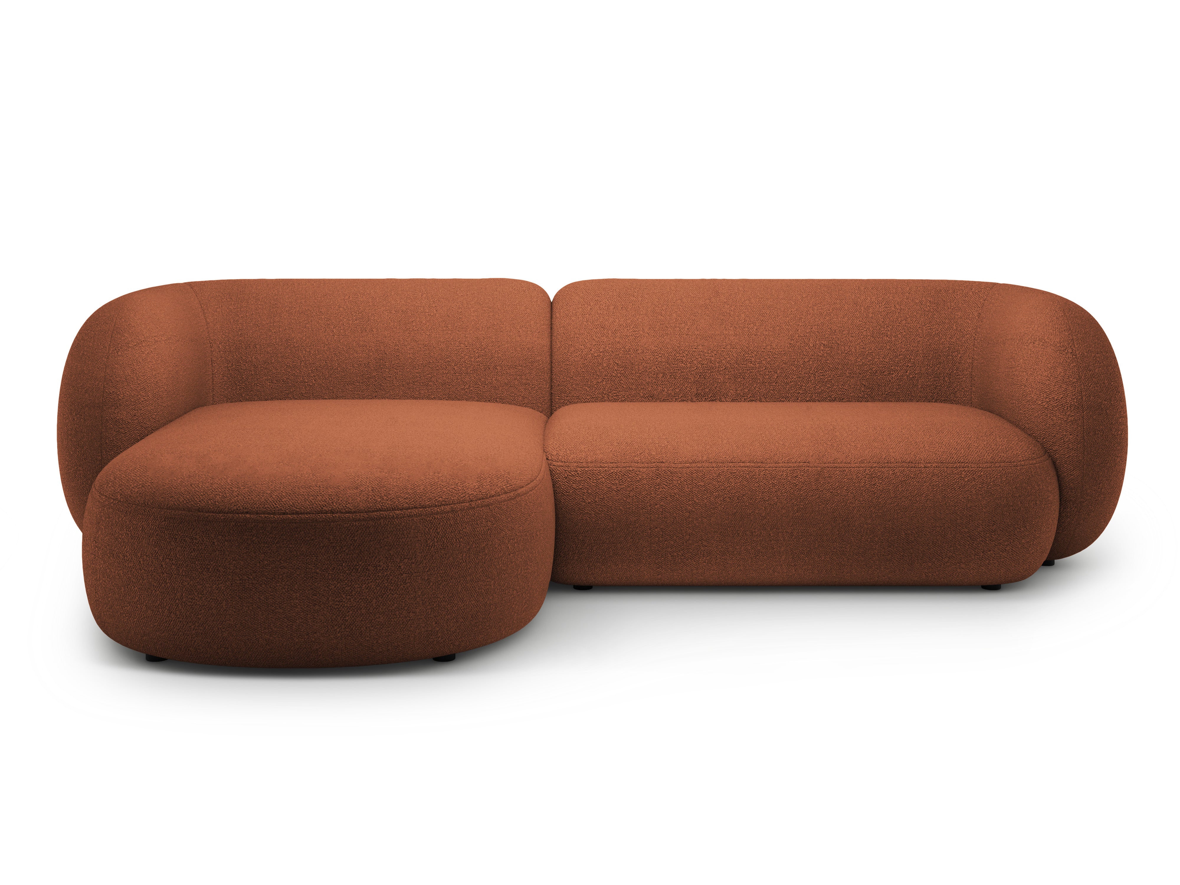 Left-facing 3-seater Corner Sofa KATE terracotta boucle