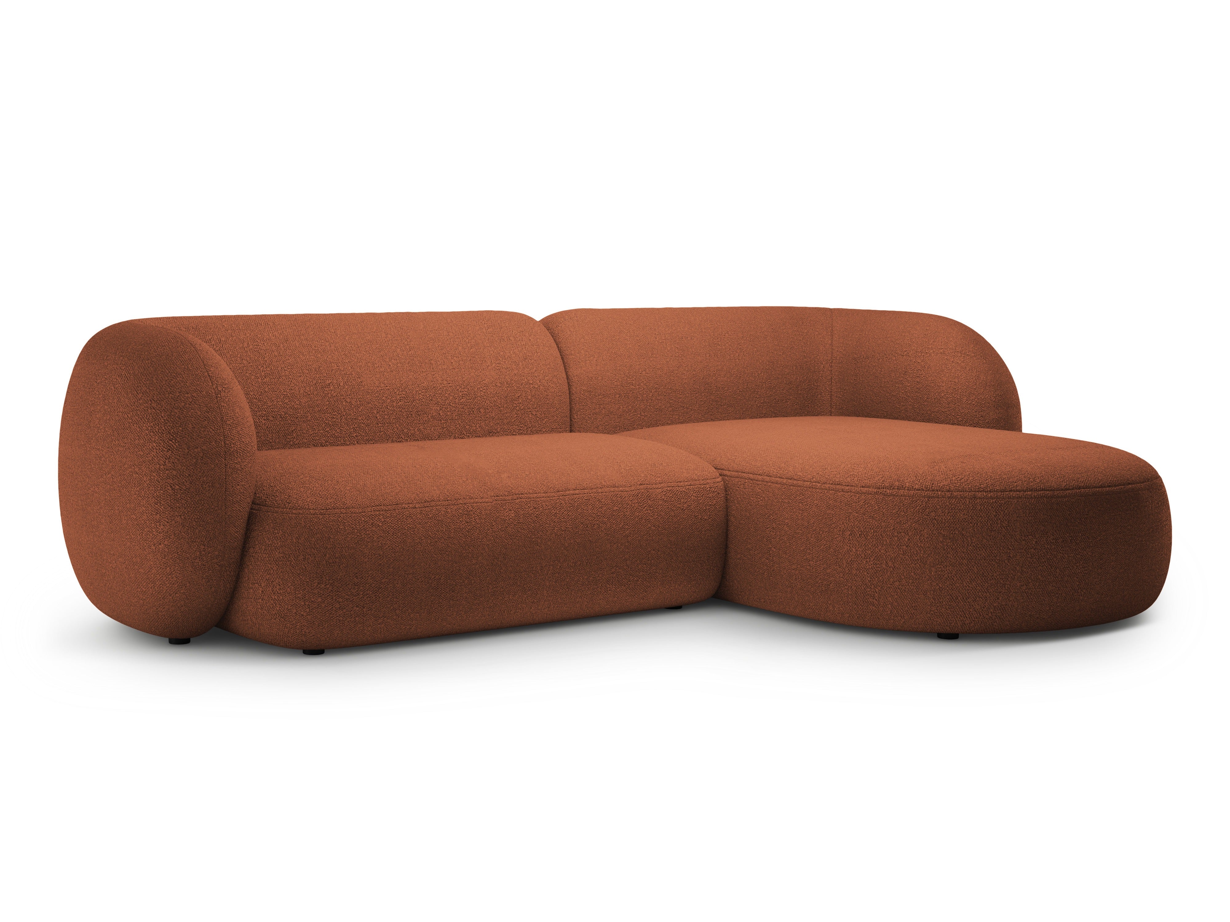 Rechtsseitige 3-Sitzer-Eckcouch KATE terracotta Boucle