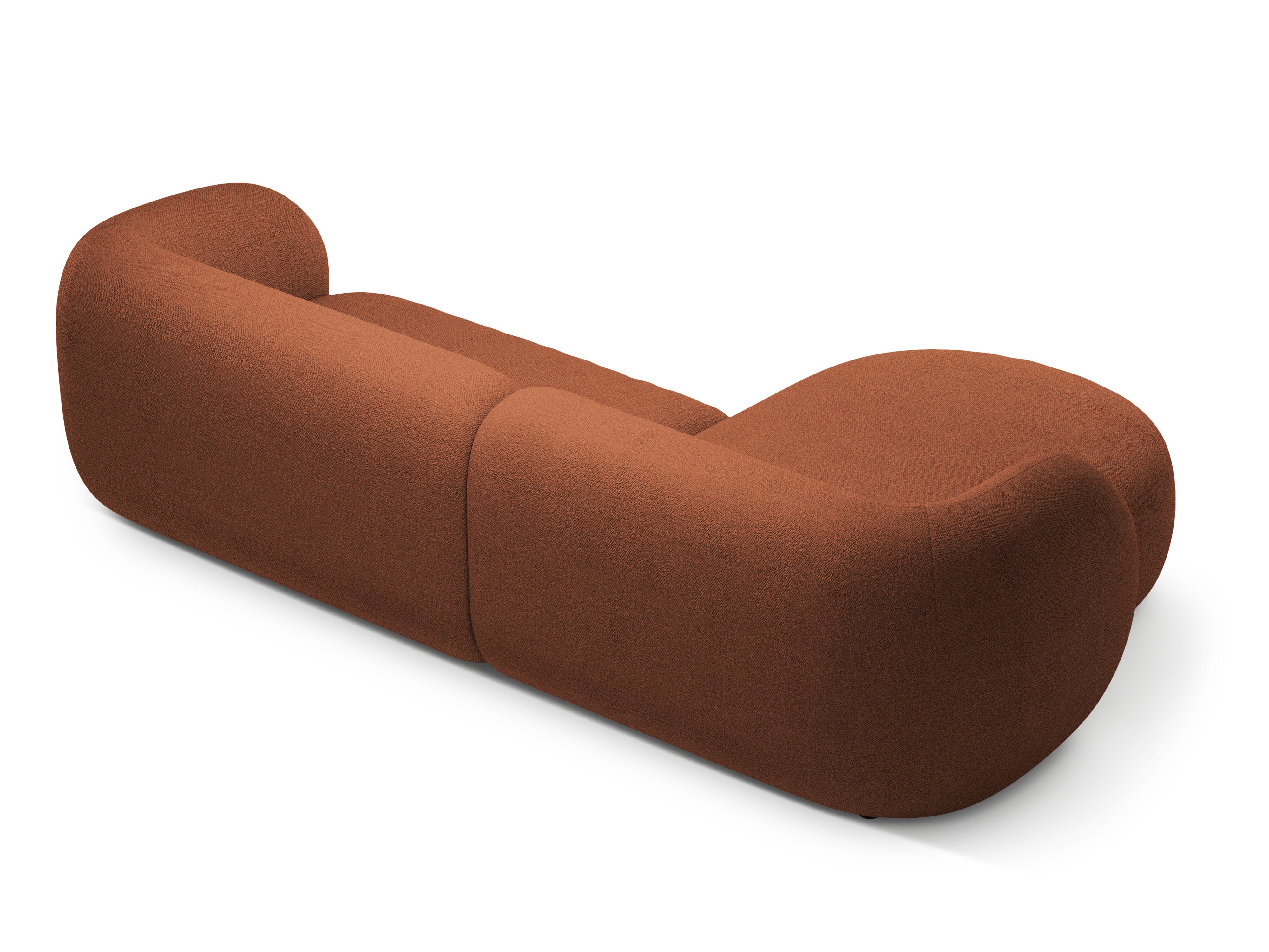 Left-facing 3-seater Corner Sofa KATE terracotta boucle