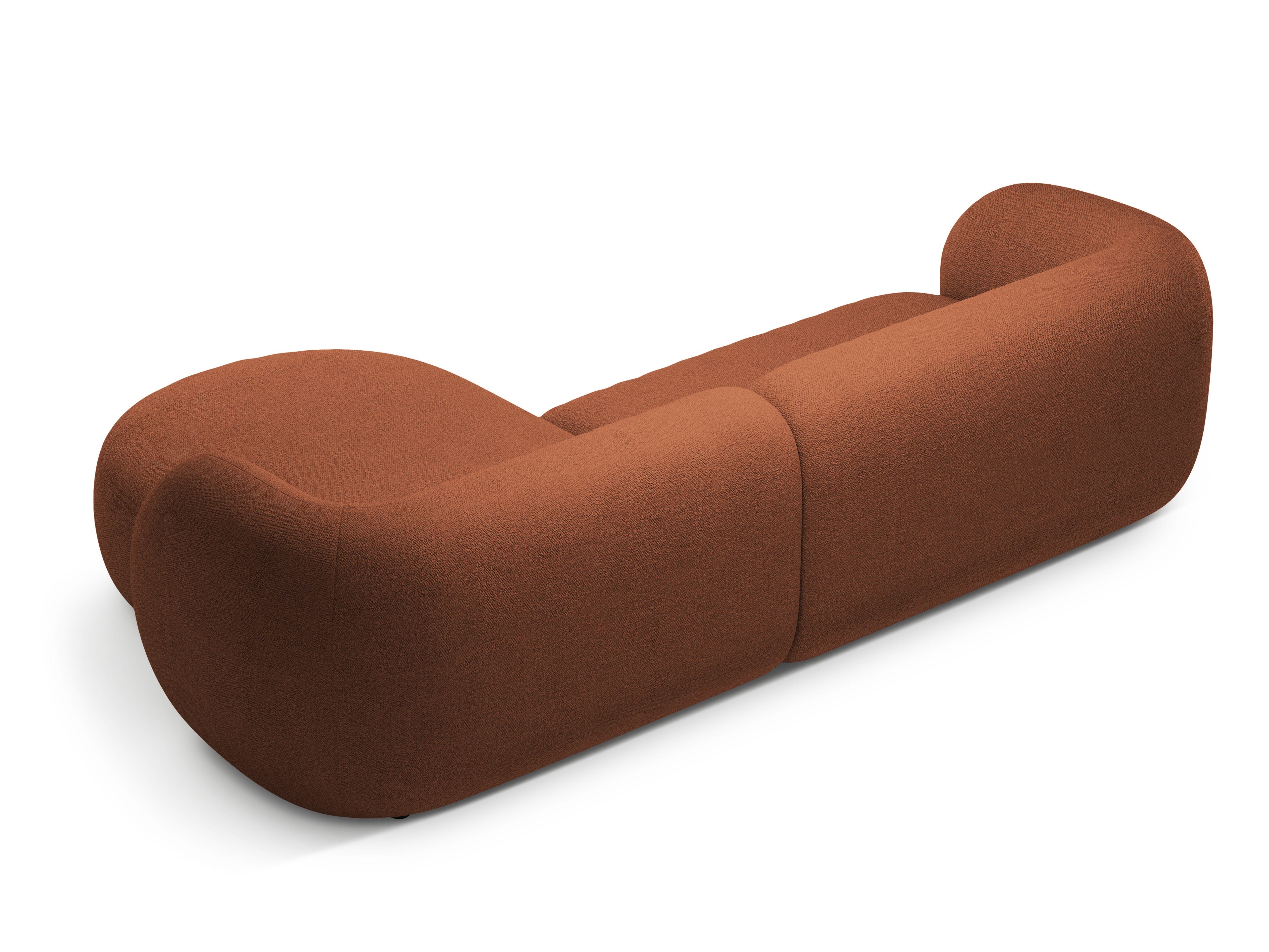 Rechtsseitige 3-Sitzer-Eckcouch KATE terracotta Boucle