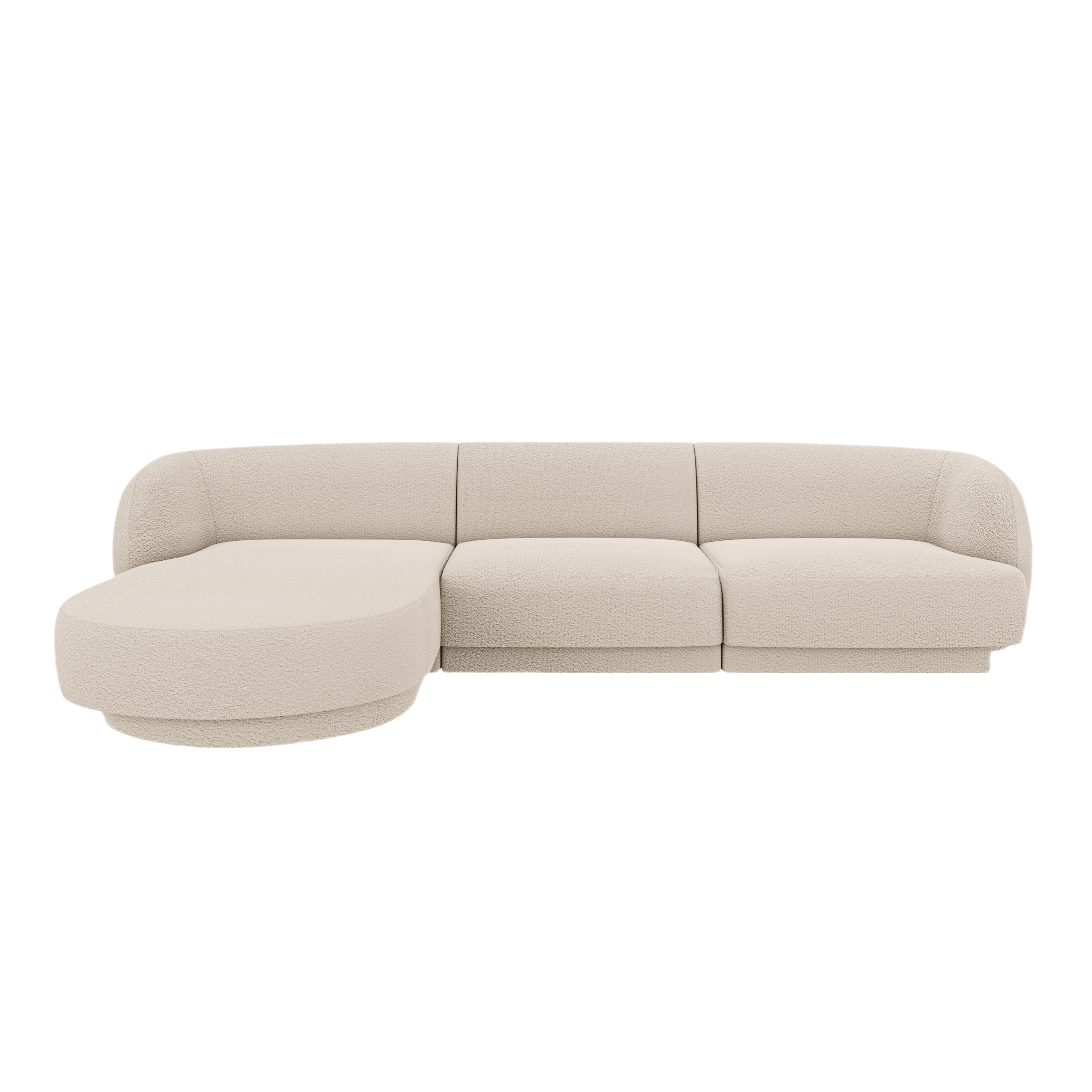 4-sitzige linke Eckcouch MILEY beige Boucle