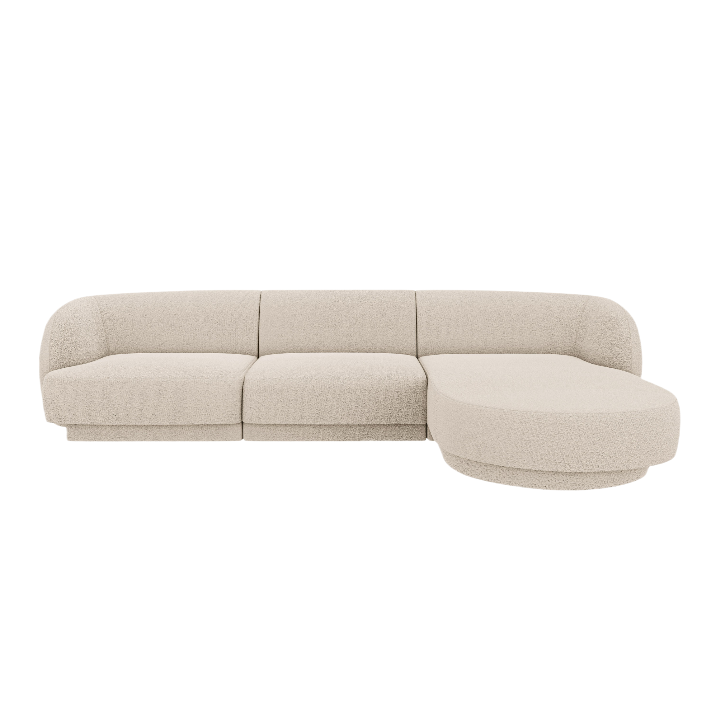 4-sitzige rechteckige Eckcouch MILEY beige Boucle