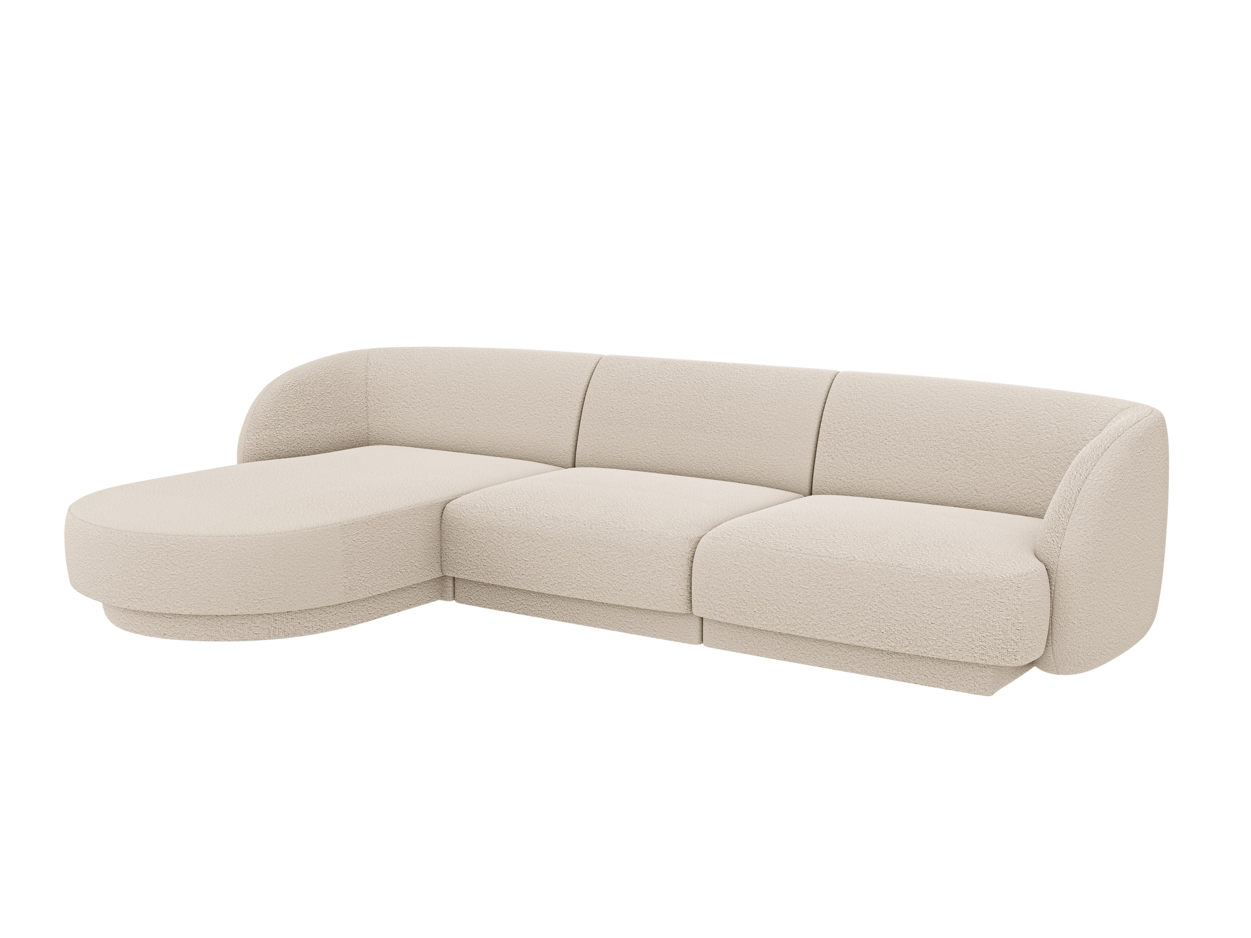 4-sitzige linke Eckcouch MILEY beige Boucle