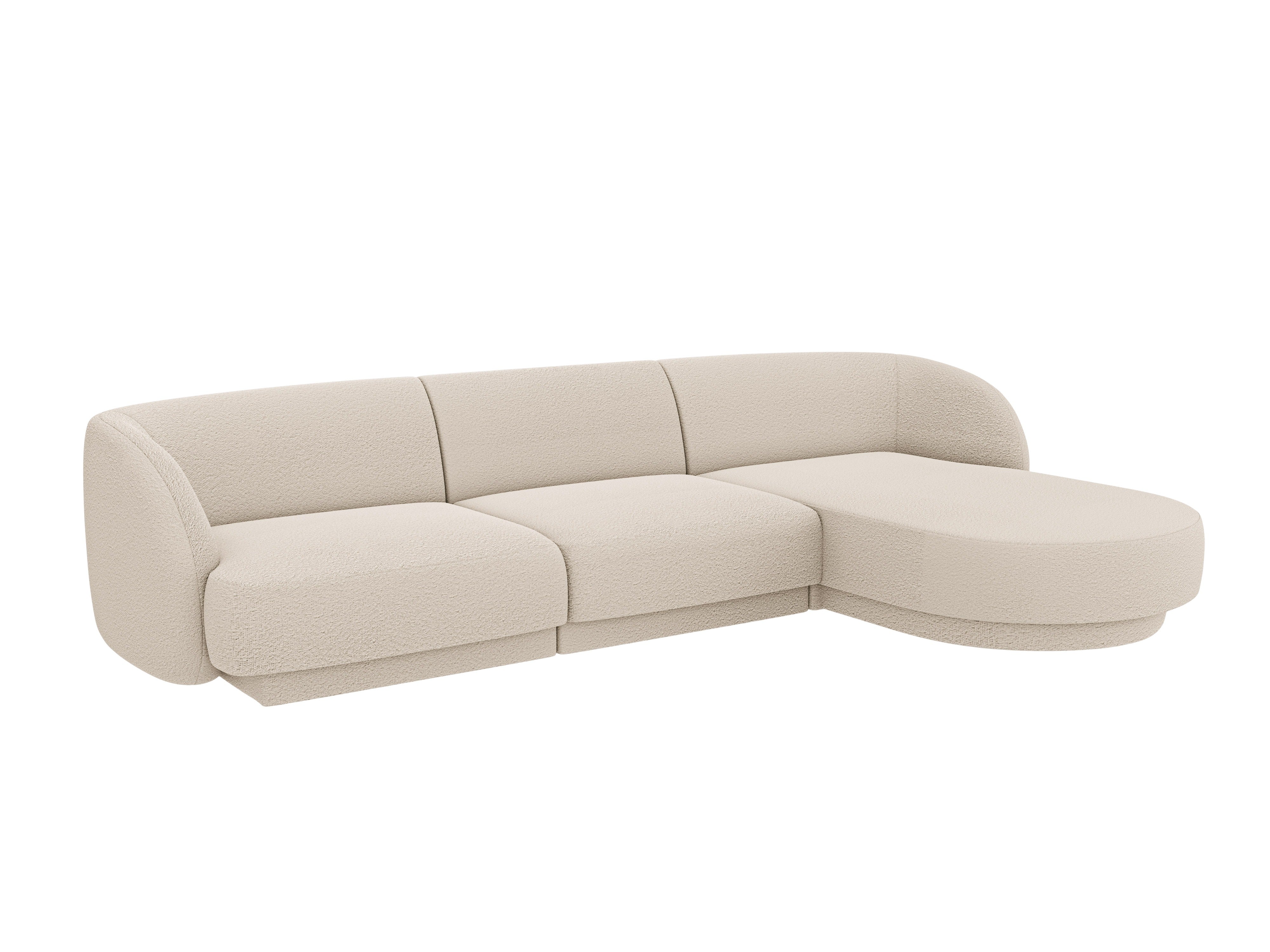 4-sitzige rechteckige Eckcouch MILEY beige Boucle