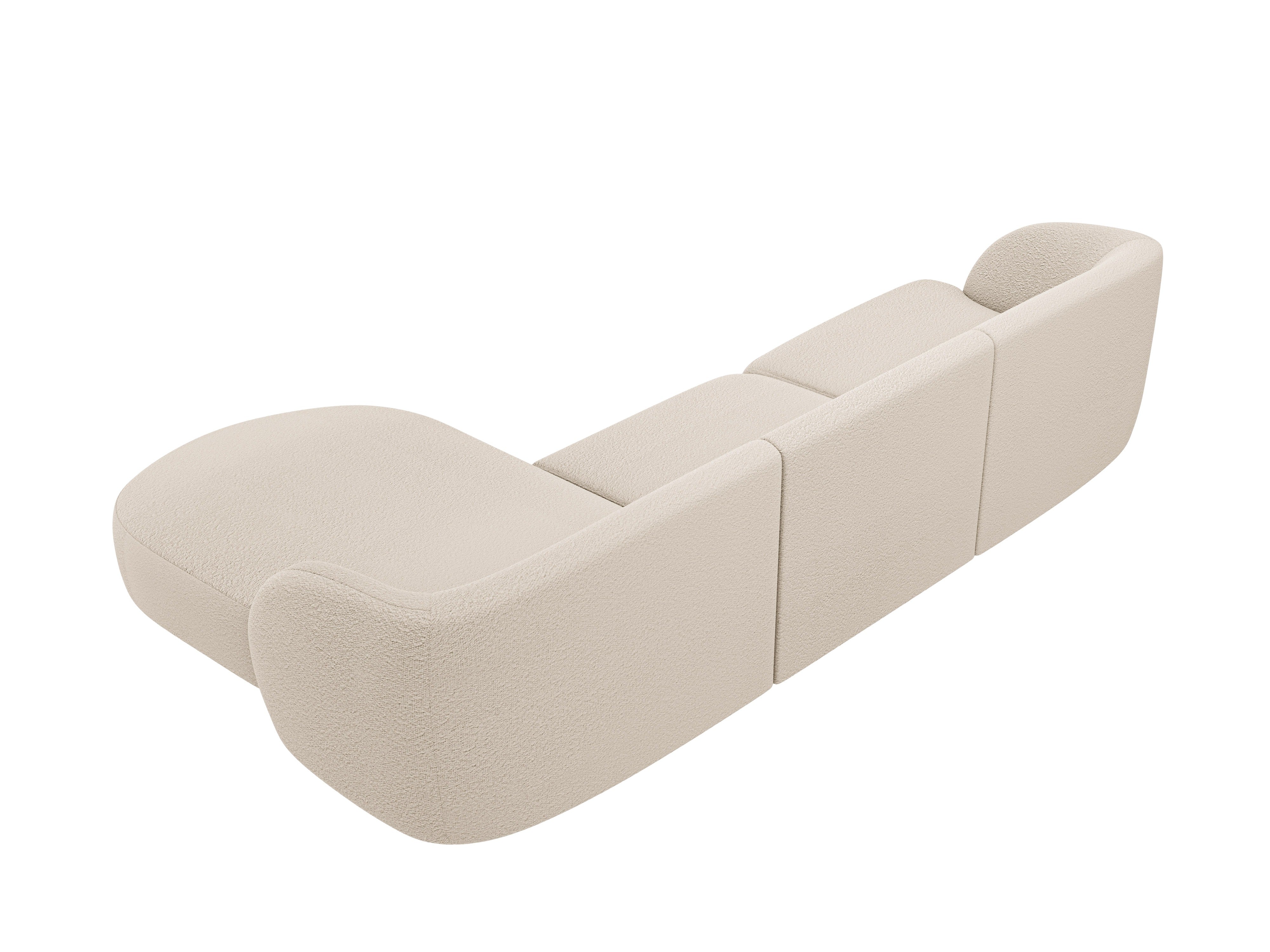 4-sitzige rechteckige Eckcouch MILEY beige Boucle