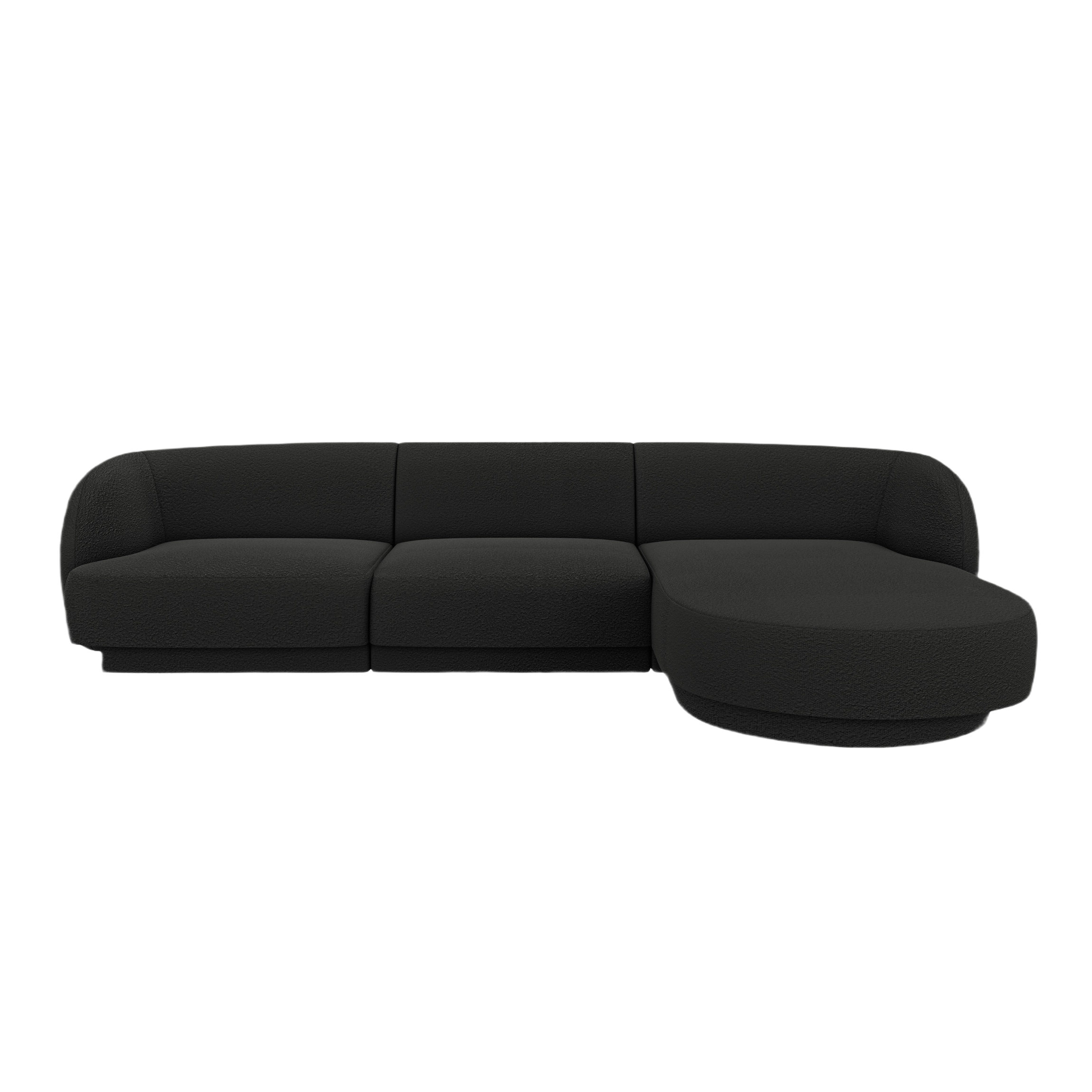 4-sitziger rechter Ecksofa MILEY schwarz Boucle