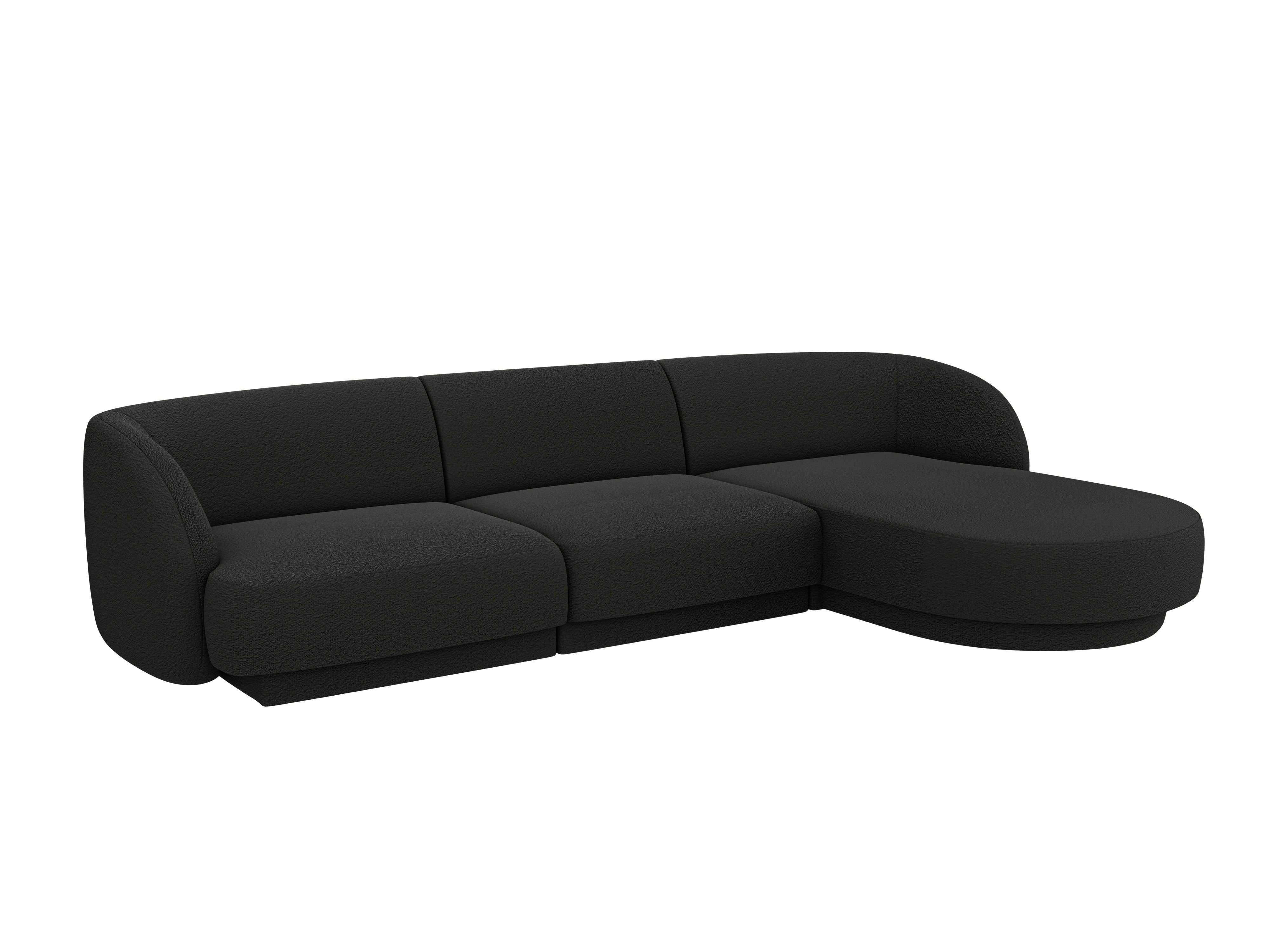 4-sitziger rechter Ecksofa MILEY schwarz Boucle