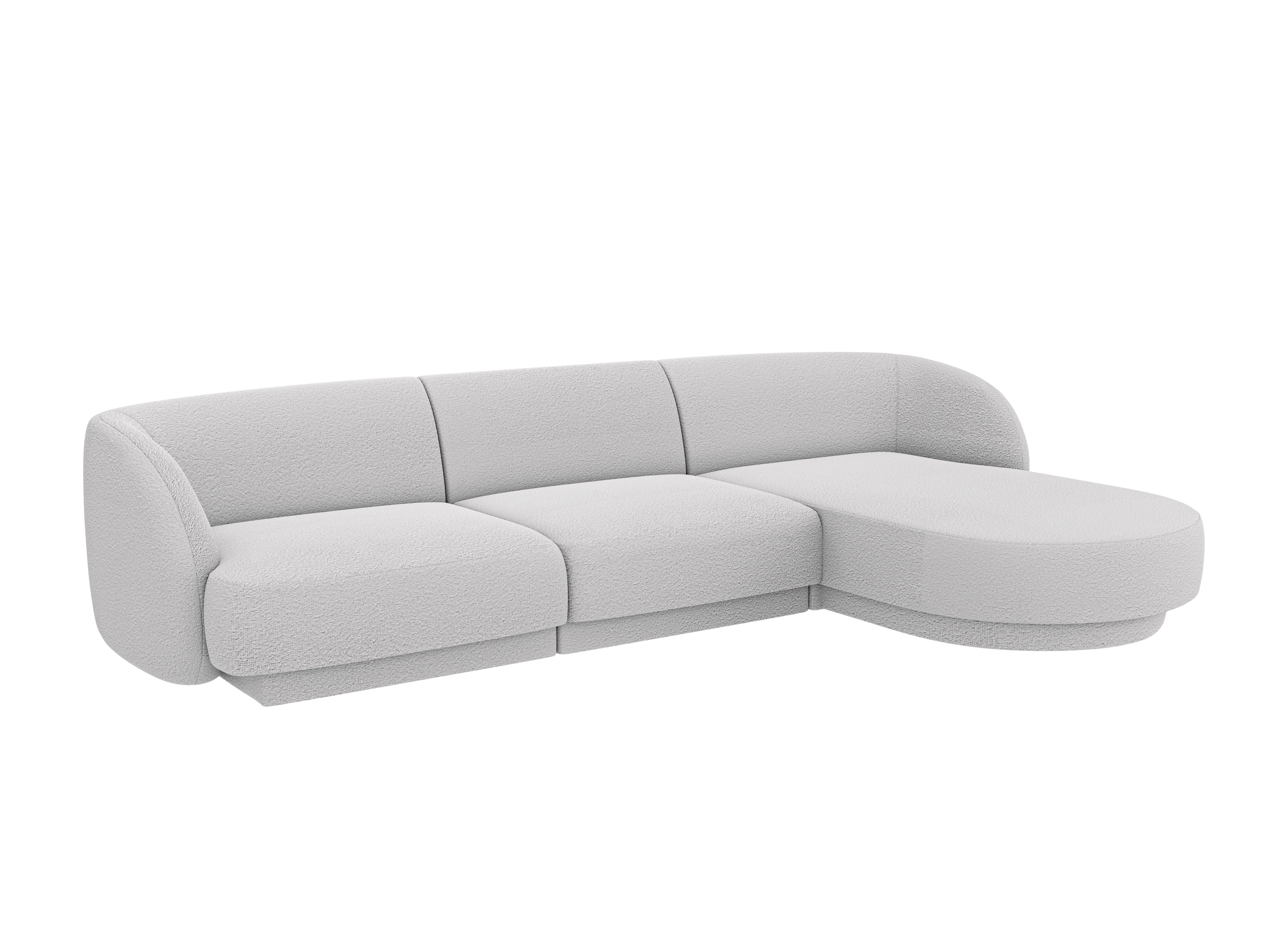 4-seater right-facing corner sofa MILEY light gray boucle