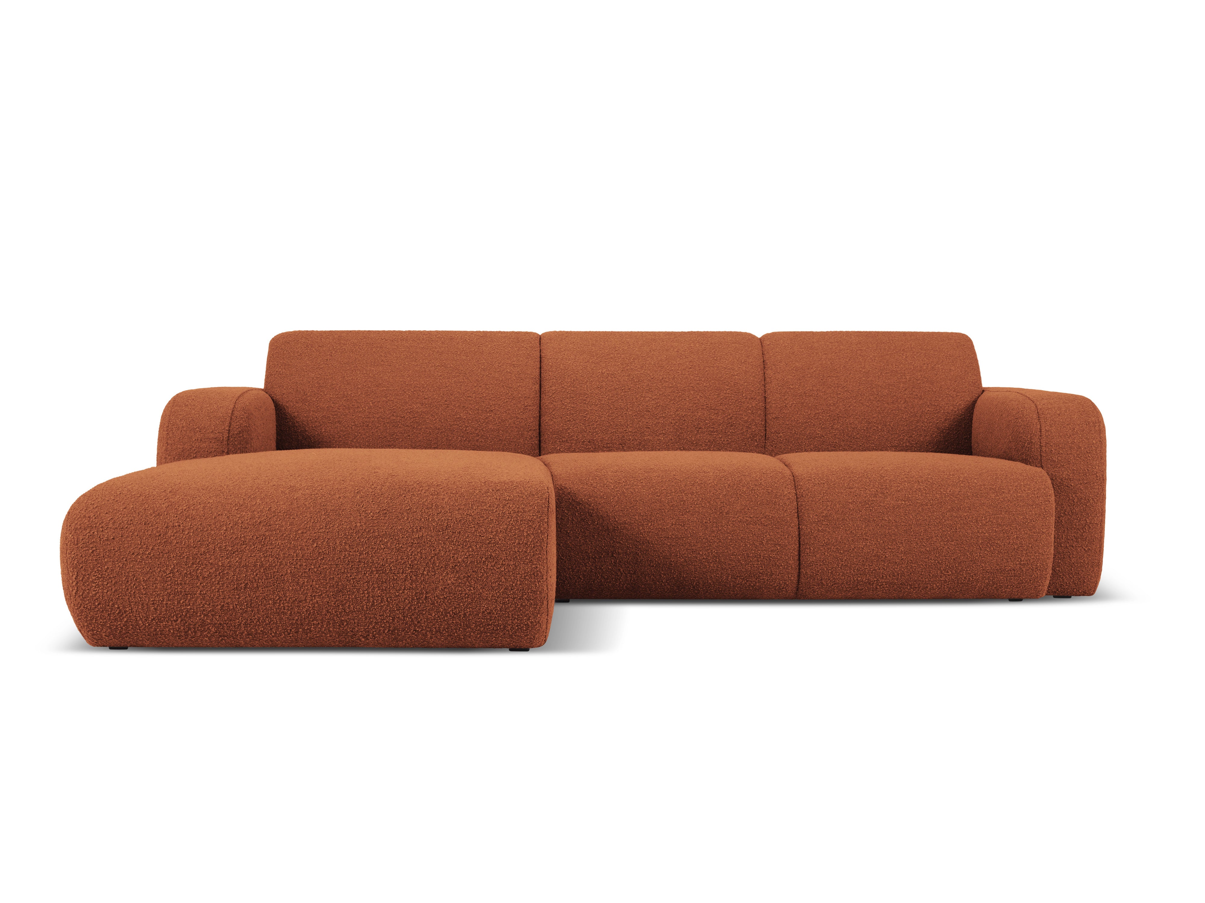 Narożnik w tkaninie boucle lewostronny MOLINO terracotta Micadoni Eye on Design