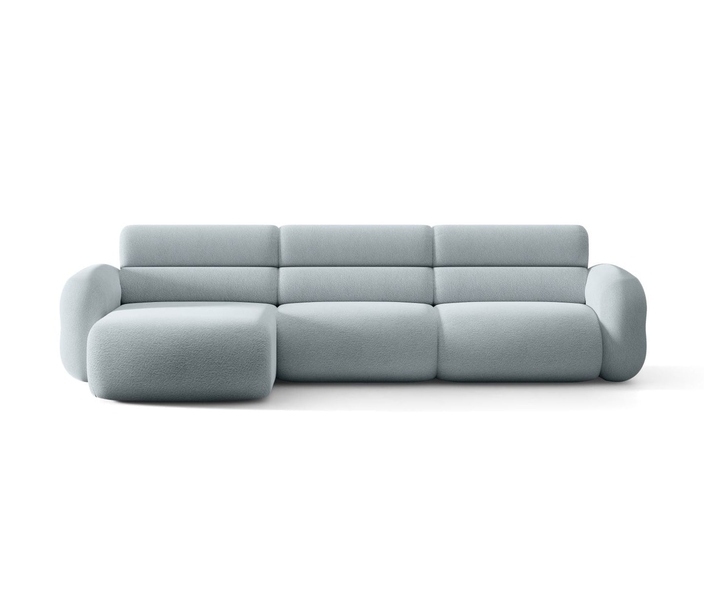 Linker hoek NEO in lichtblauwe boucle