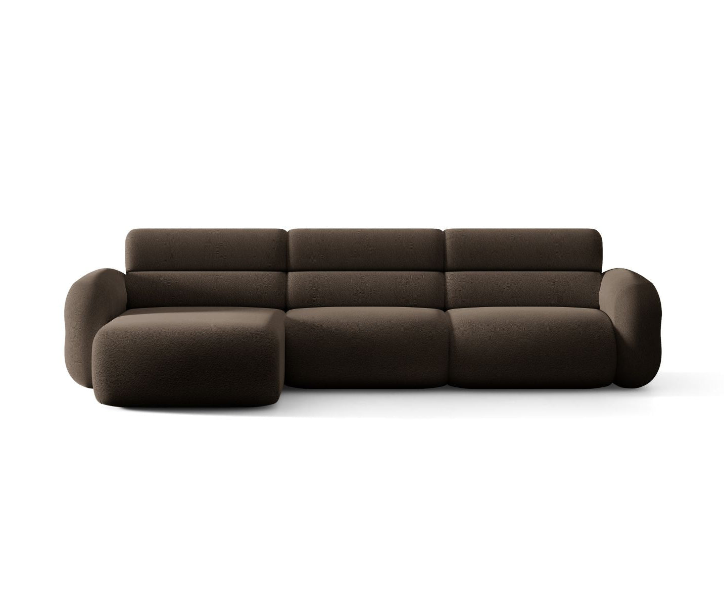 Linker NEO hoekbank in bruine boucle
