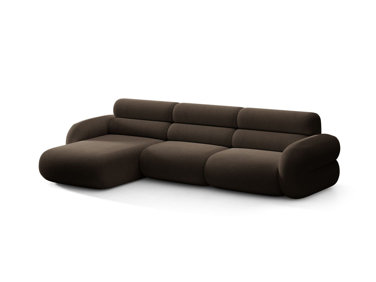 Linker NEO hoekbank in bruine boucle