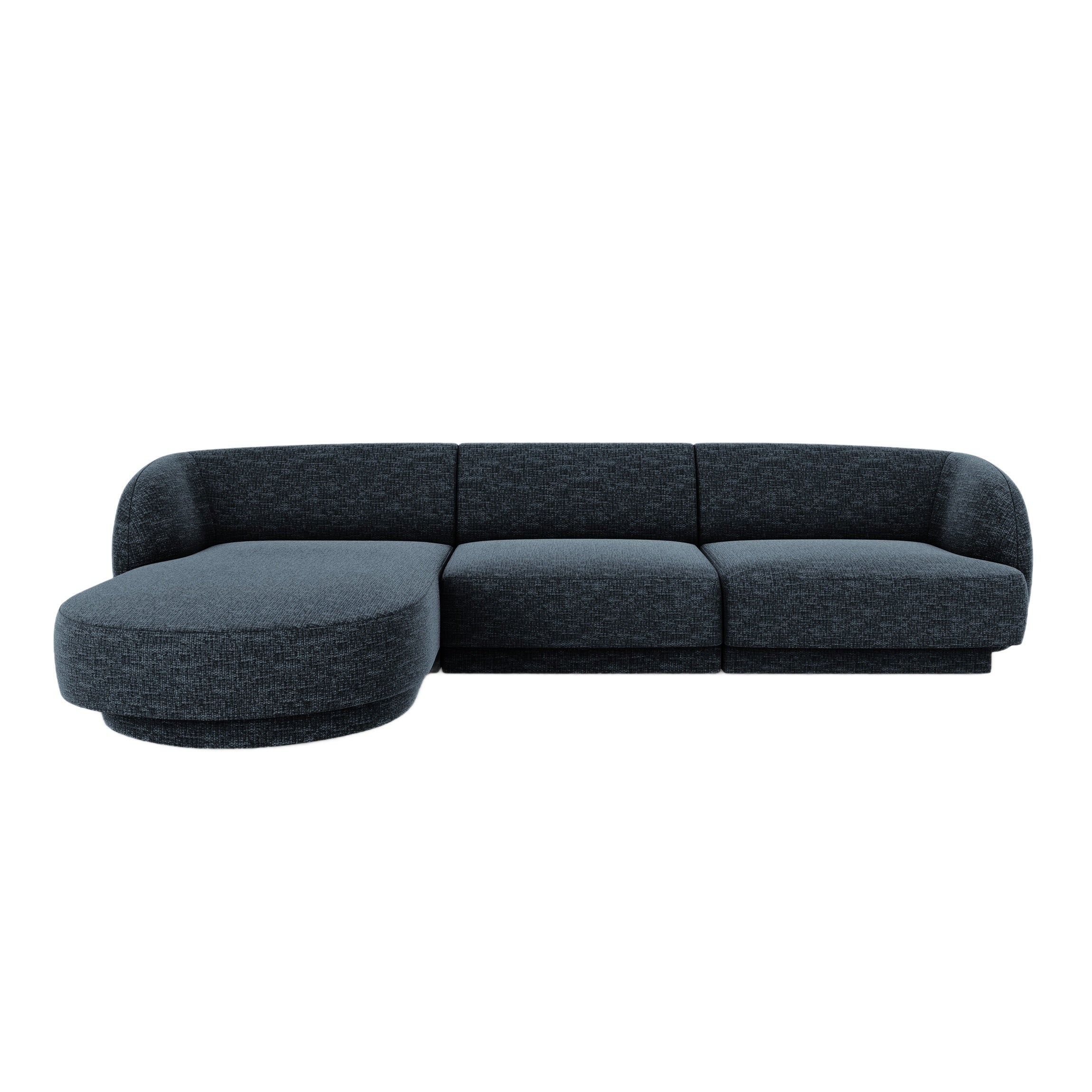 Links 4-persoons hoekbank MILEY marineblauw fluweel