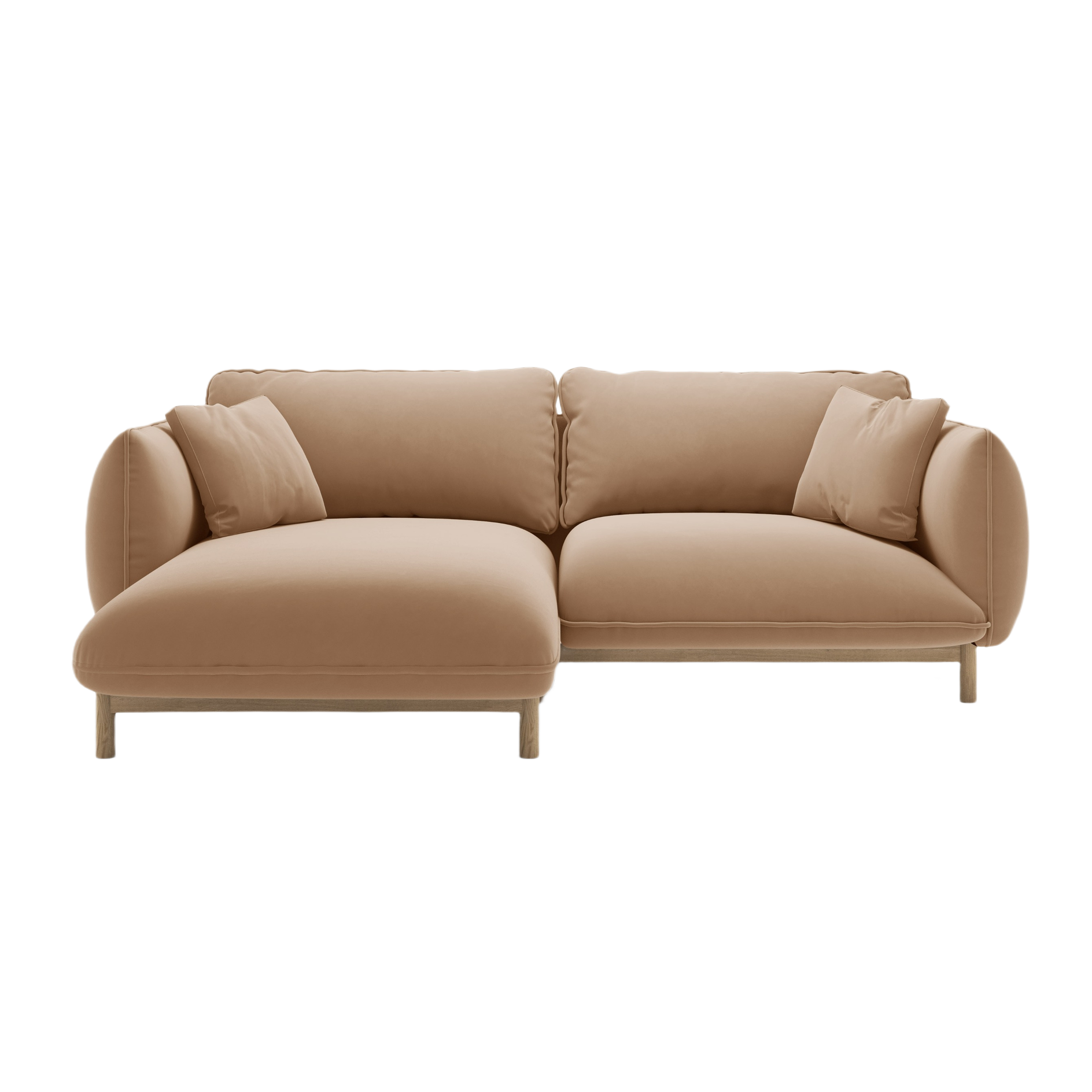 Samt-Ecksofa links ADA sandfarben