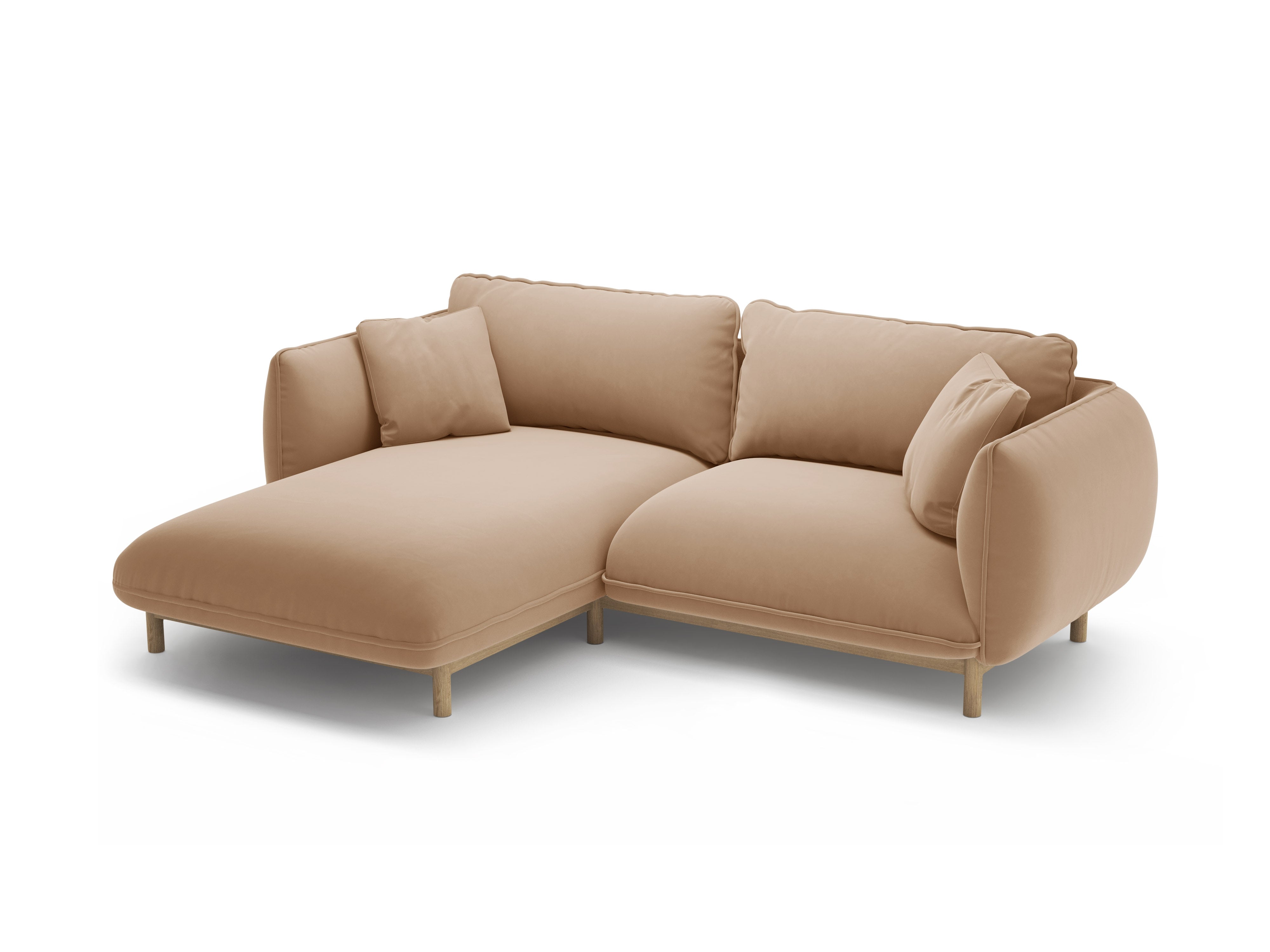 Samt-Ecksofa links ADA sandfarben