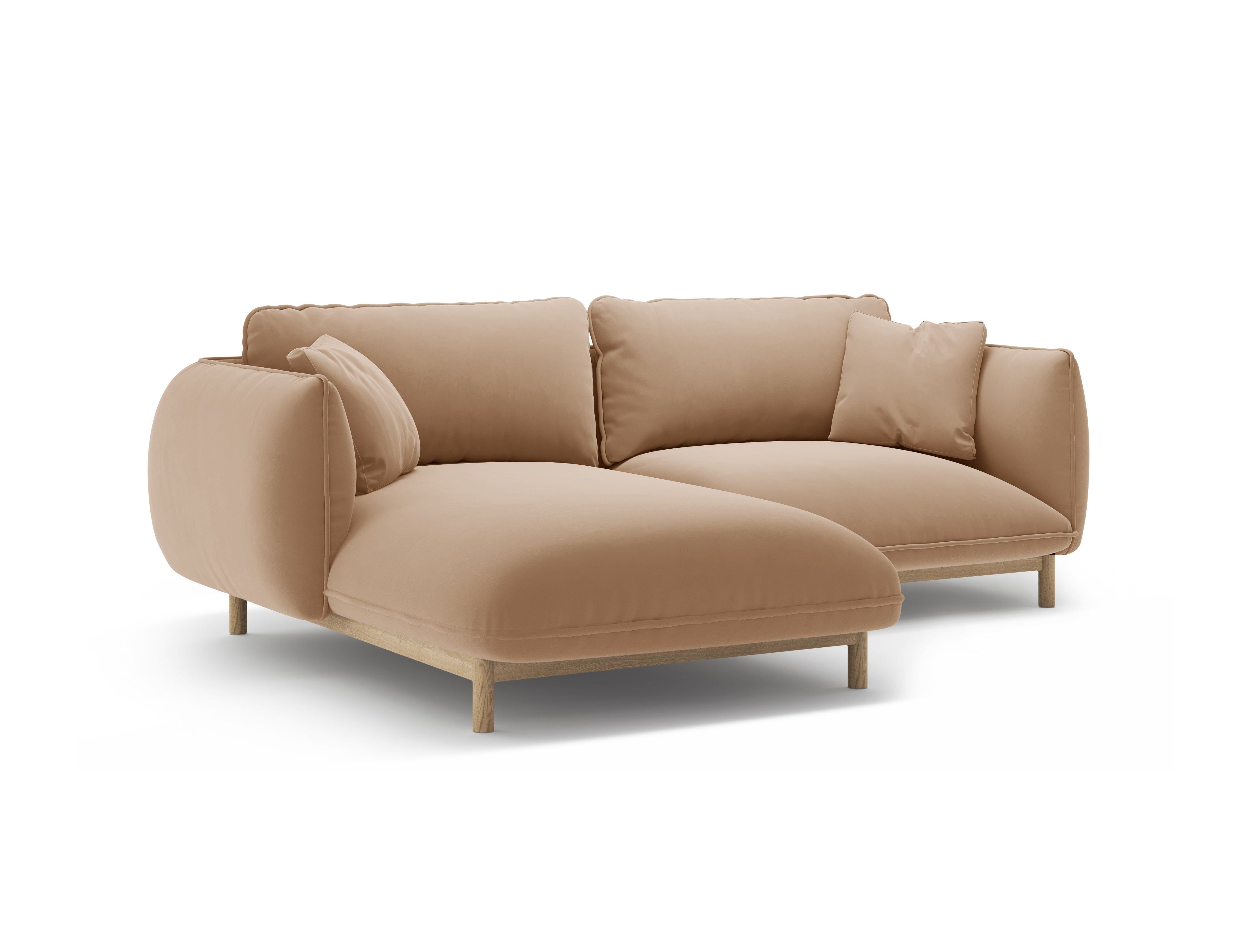 Samt-Ecksofa links ADA sandfarben