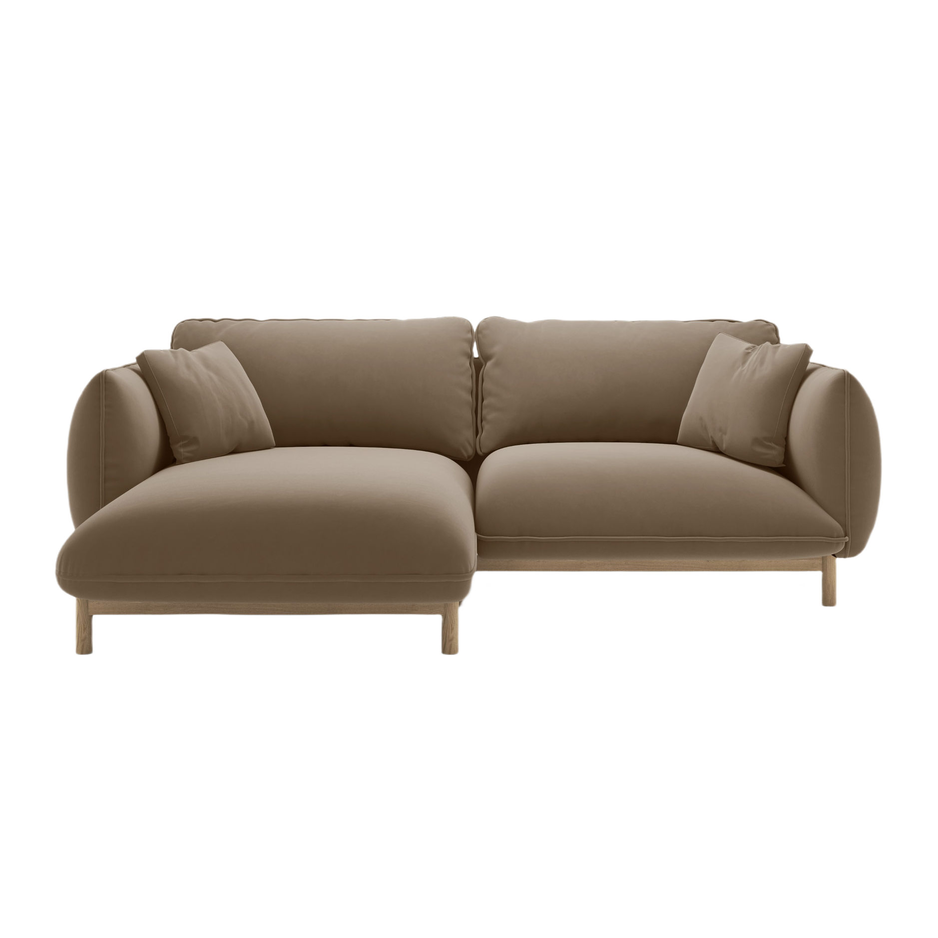 Samt-Ecksofa links ADA hellbraun