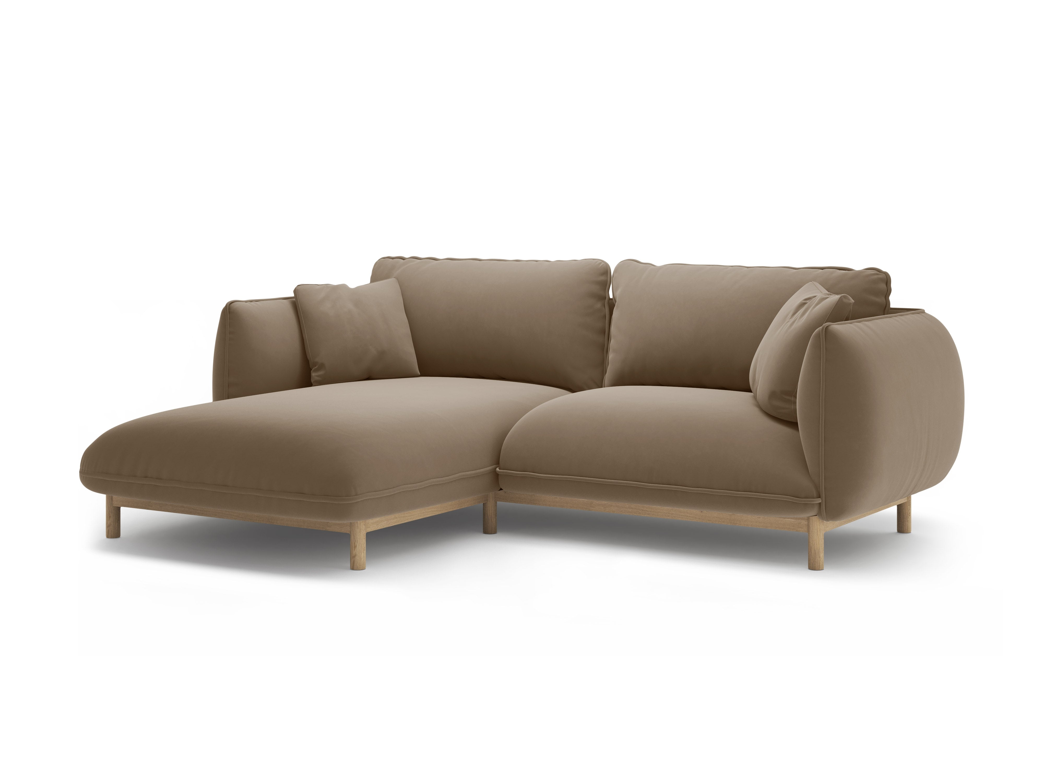 Samt-Ecksofa links ADA hellbraun