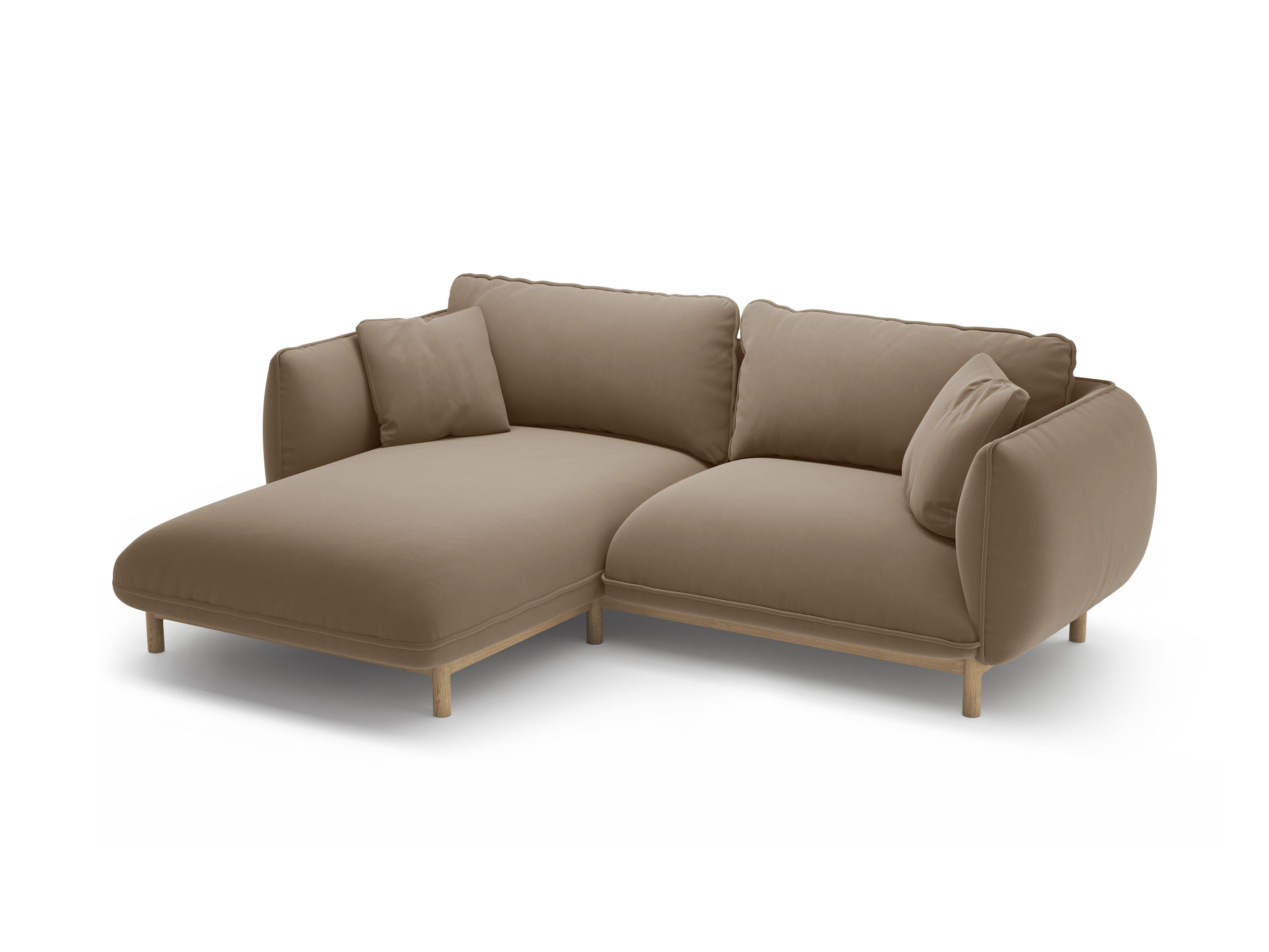 Samt-Ecksofa links ADA hellbraun