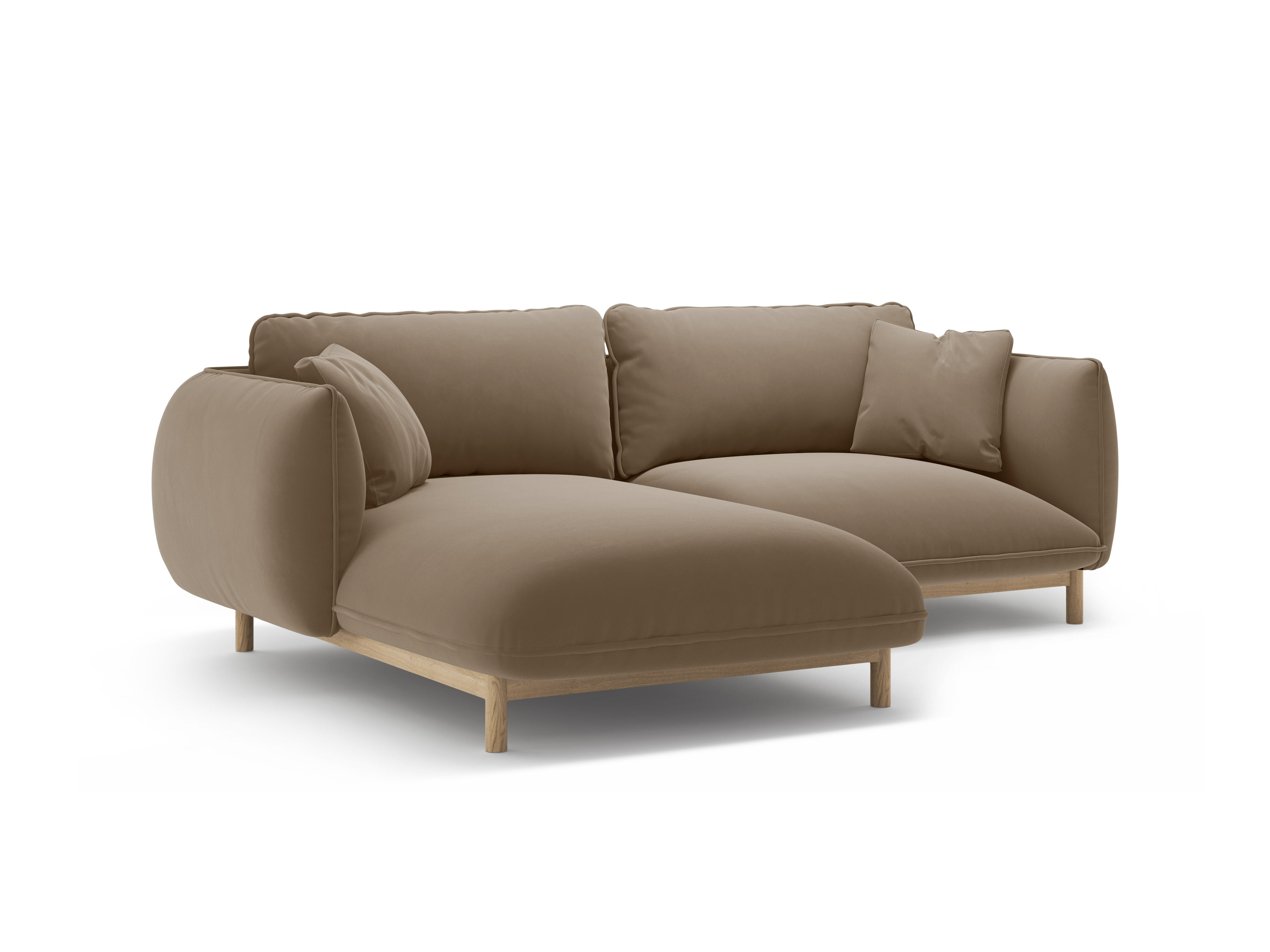 Samt-Ecksofa links ADA hellbraun
