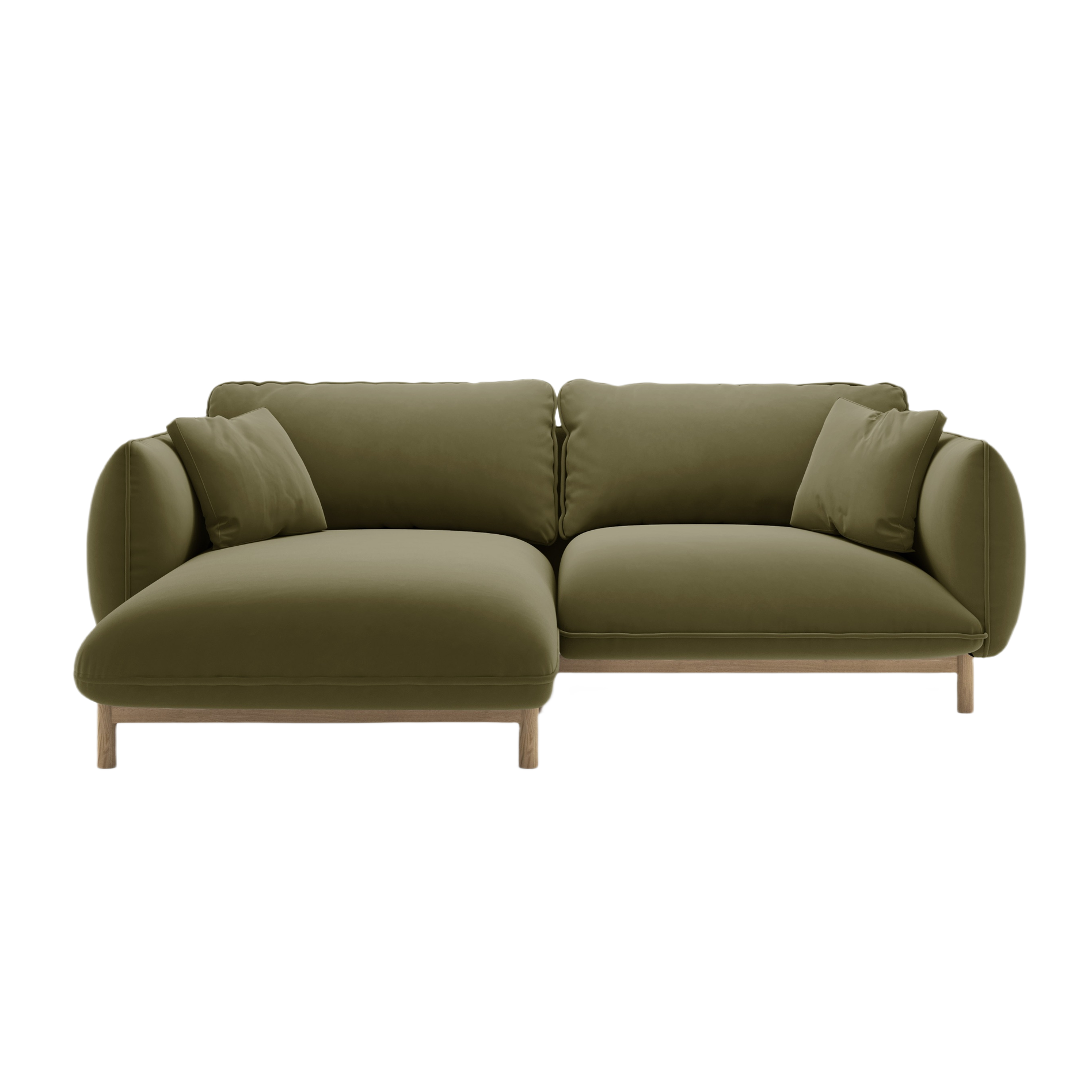 Samt-Ecksofa links ADA hellgrün