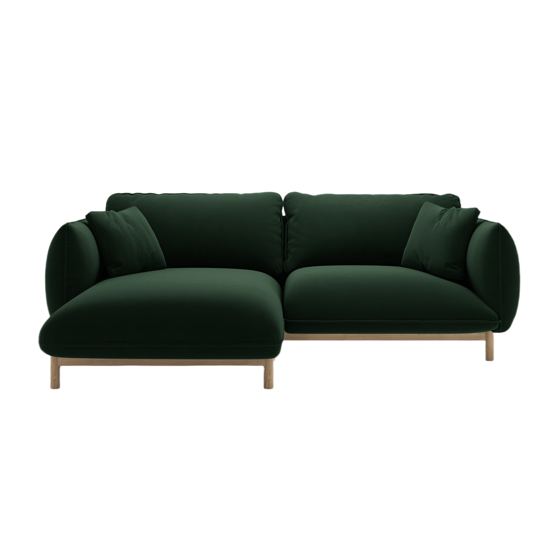 Velvet Left Corner Sofa ADA Bottle Green
