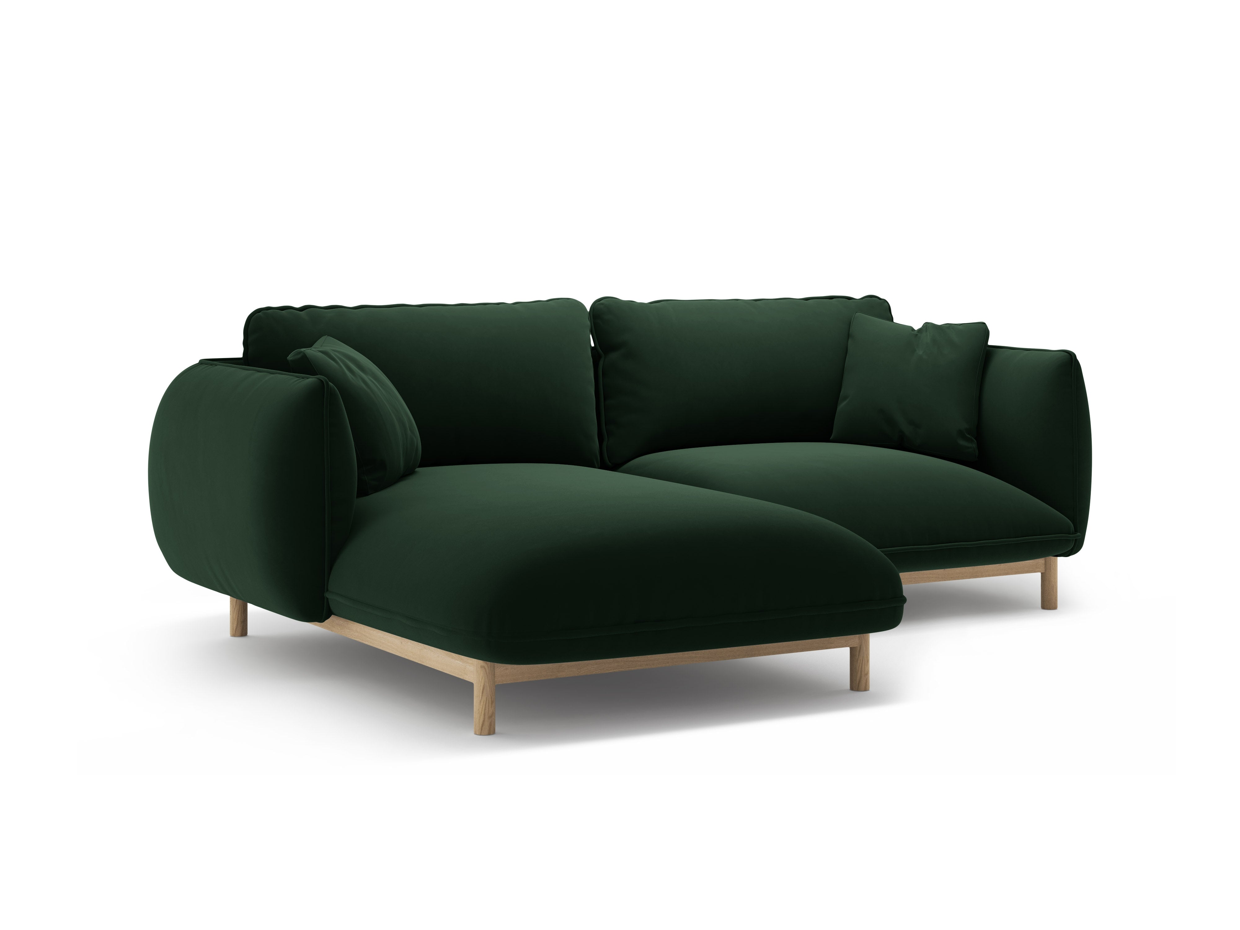 Velvet Left Corner Sofa ADA Bottle Green