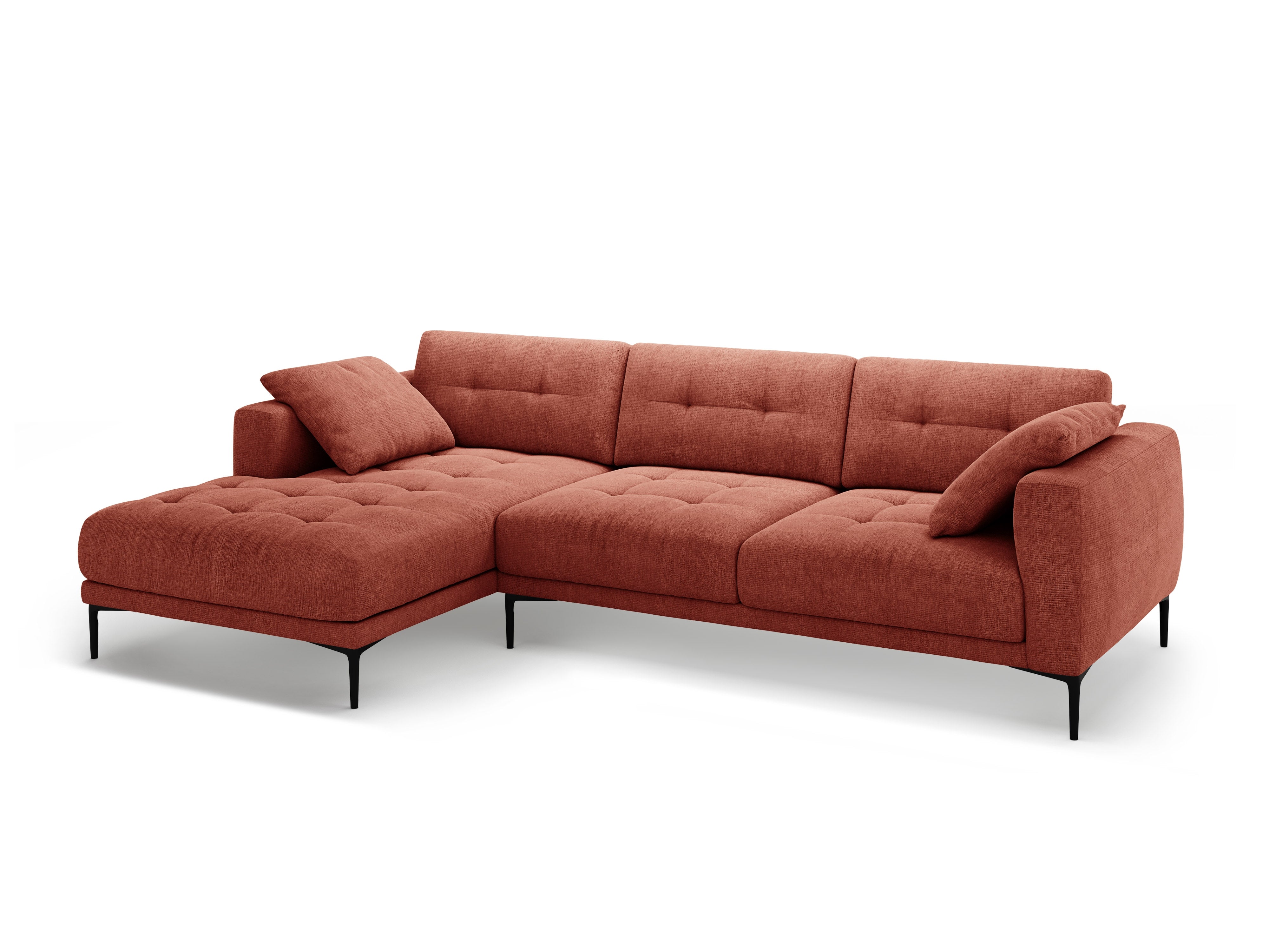 Left-sided corner sofa BEMY coral chenille