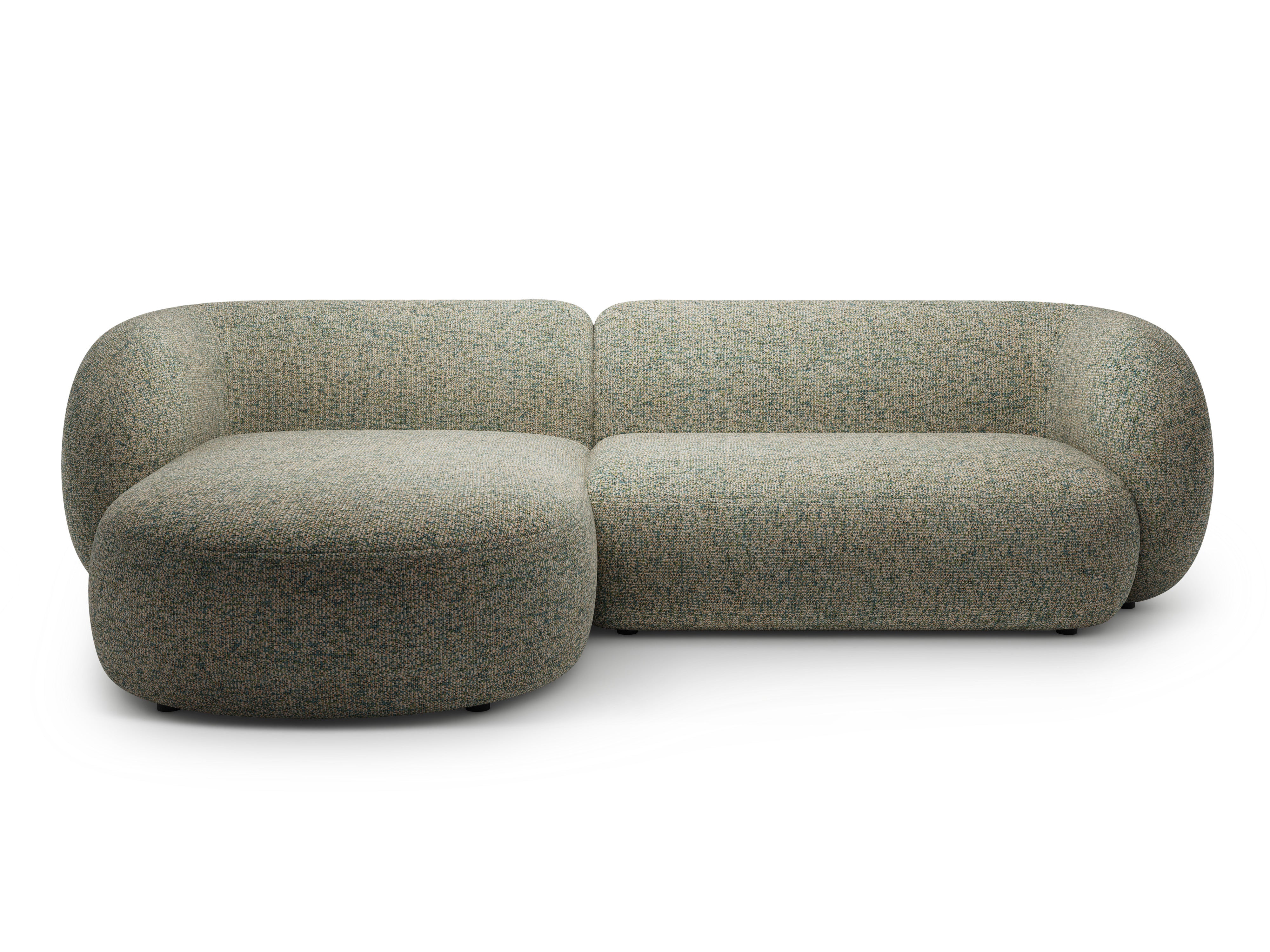 Left-facing 3-seater sofa KATE light green mélange