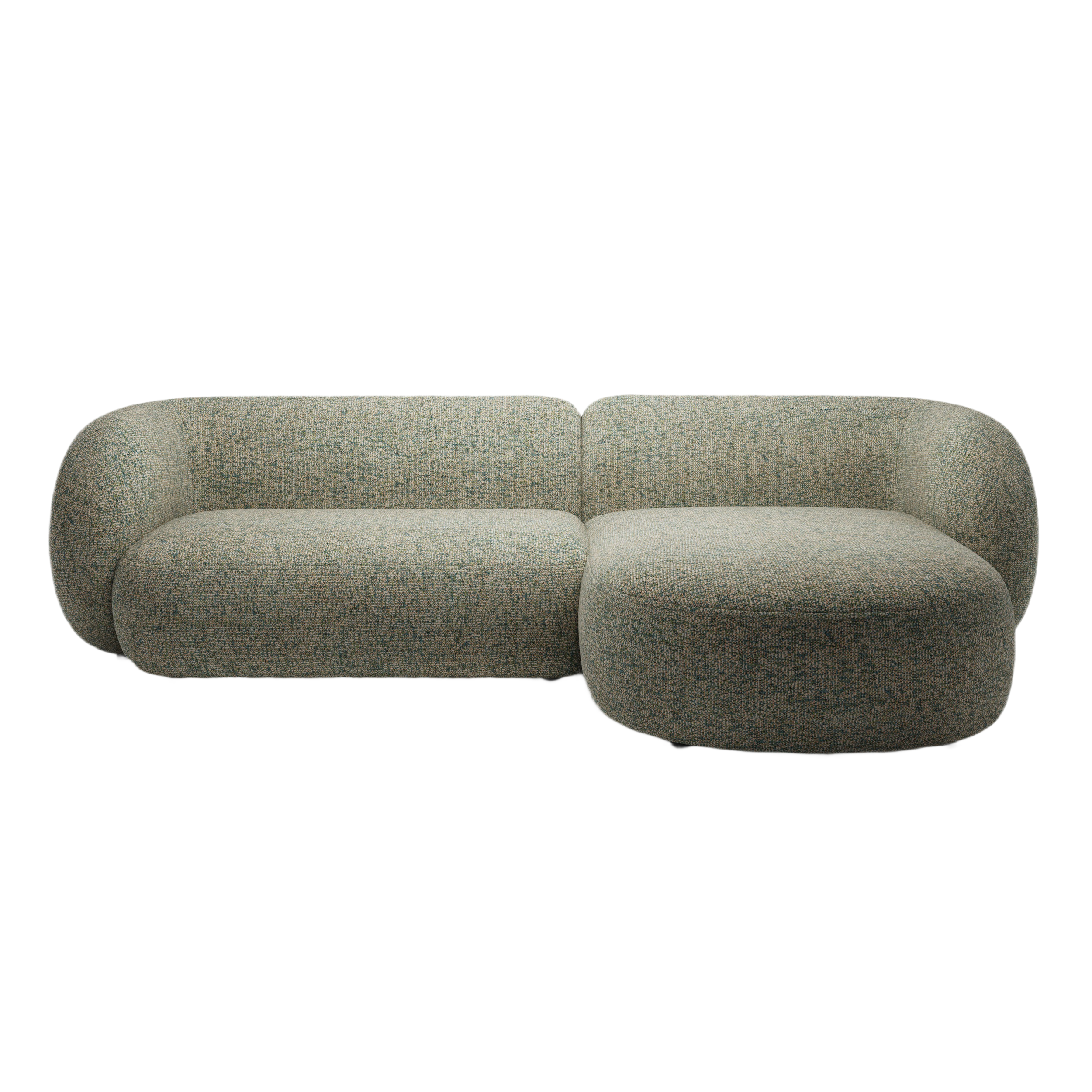 Right-facing 3-seater corner sofa KATE light green mélange