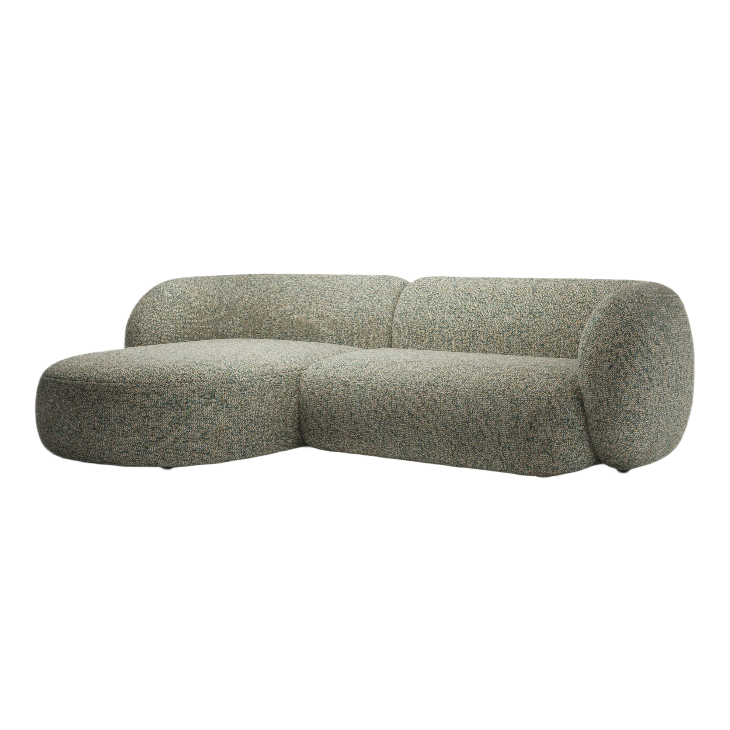 Left-facing 3-seater sofa KATE light green mélange