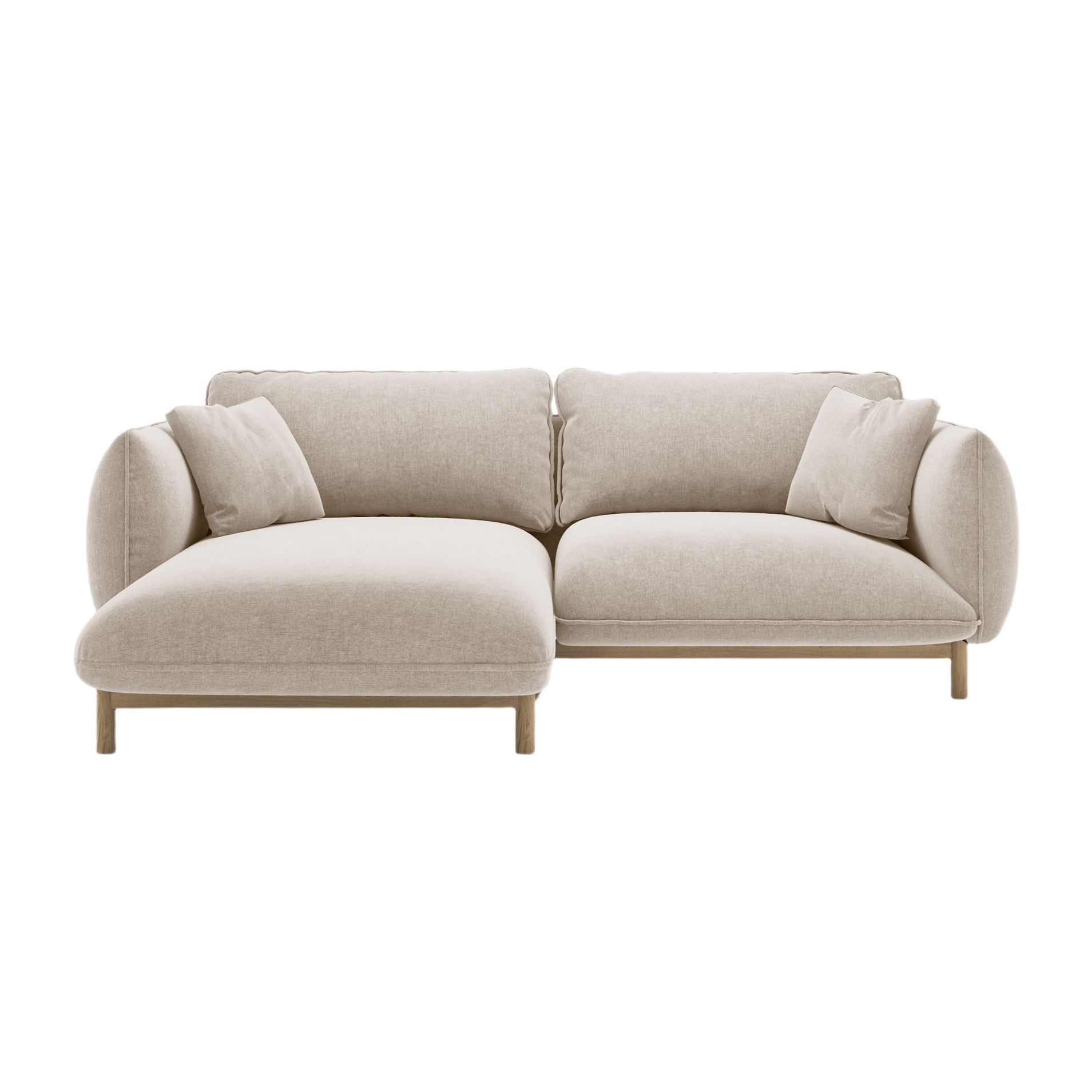 Linksseitige Eckcouch ADA hellbeige Chenille