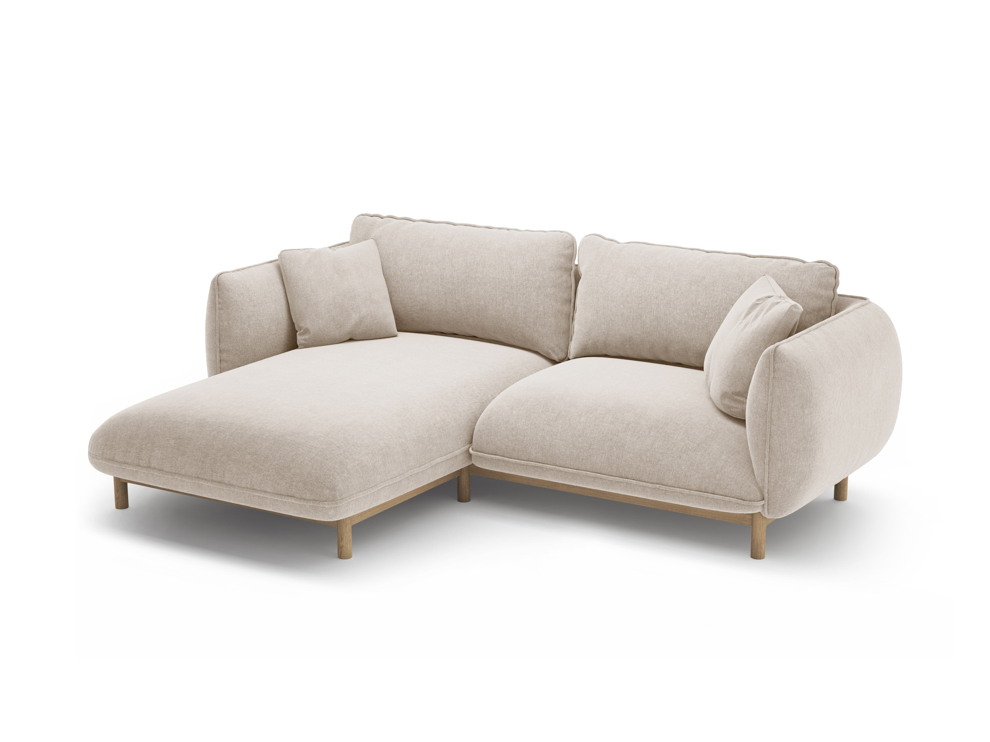 Linksseitige Eckcouch ADA hellbeige Chenille