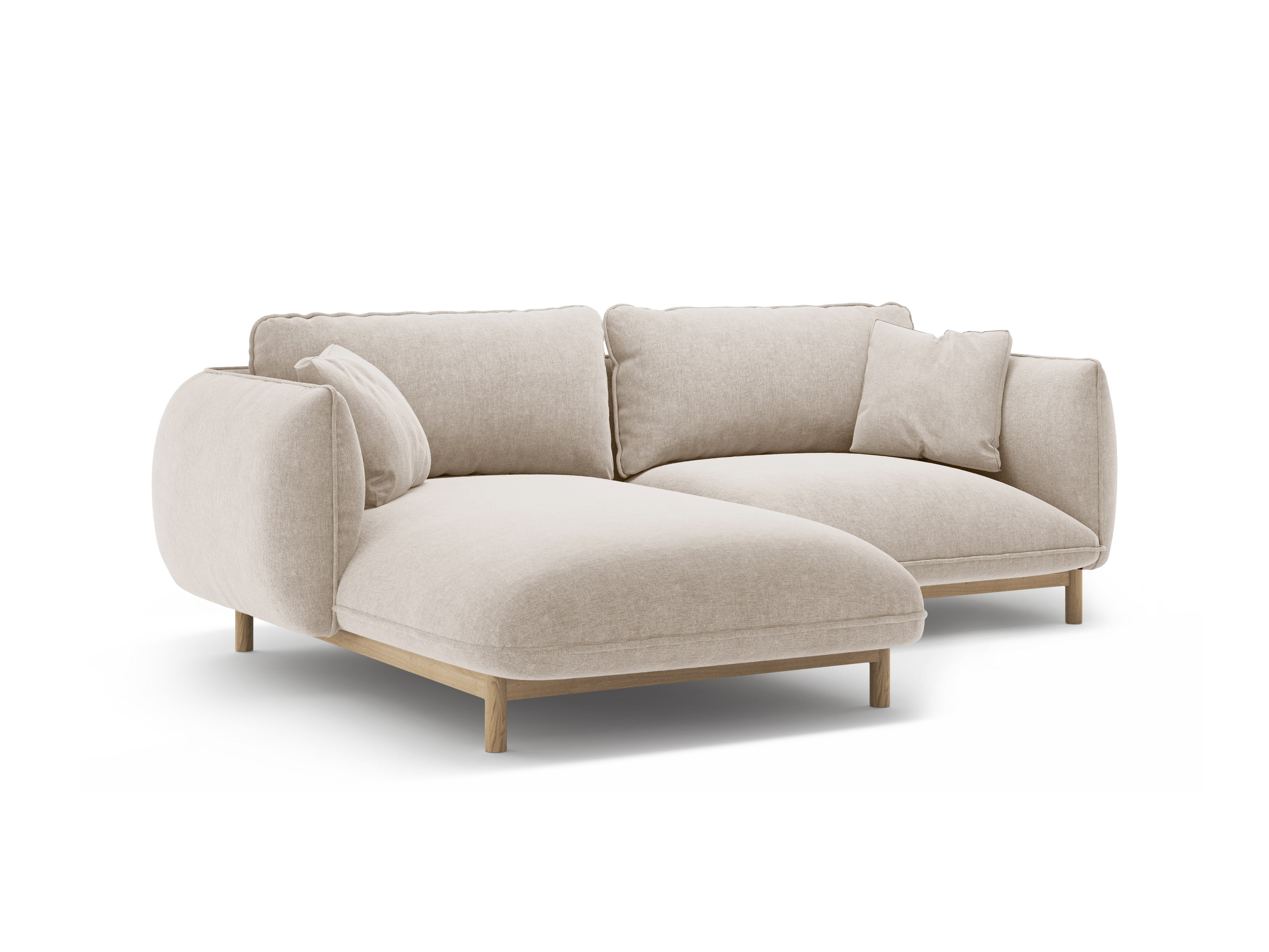 Linksseitige Eckcouch ADA hellbeige Chenille