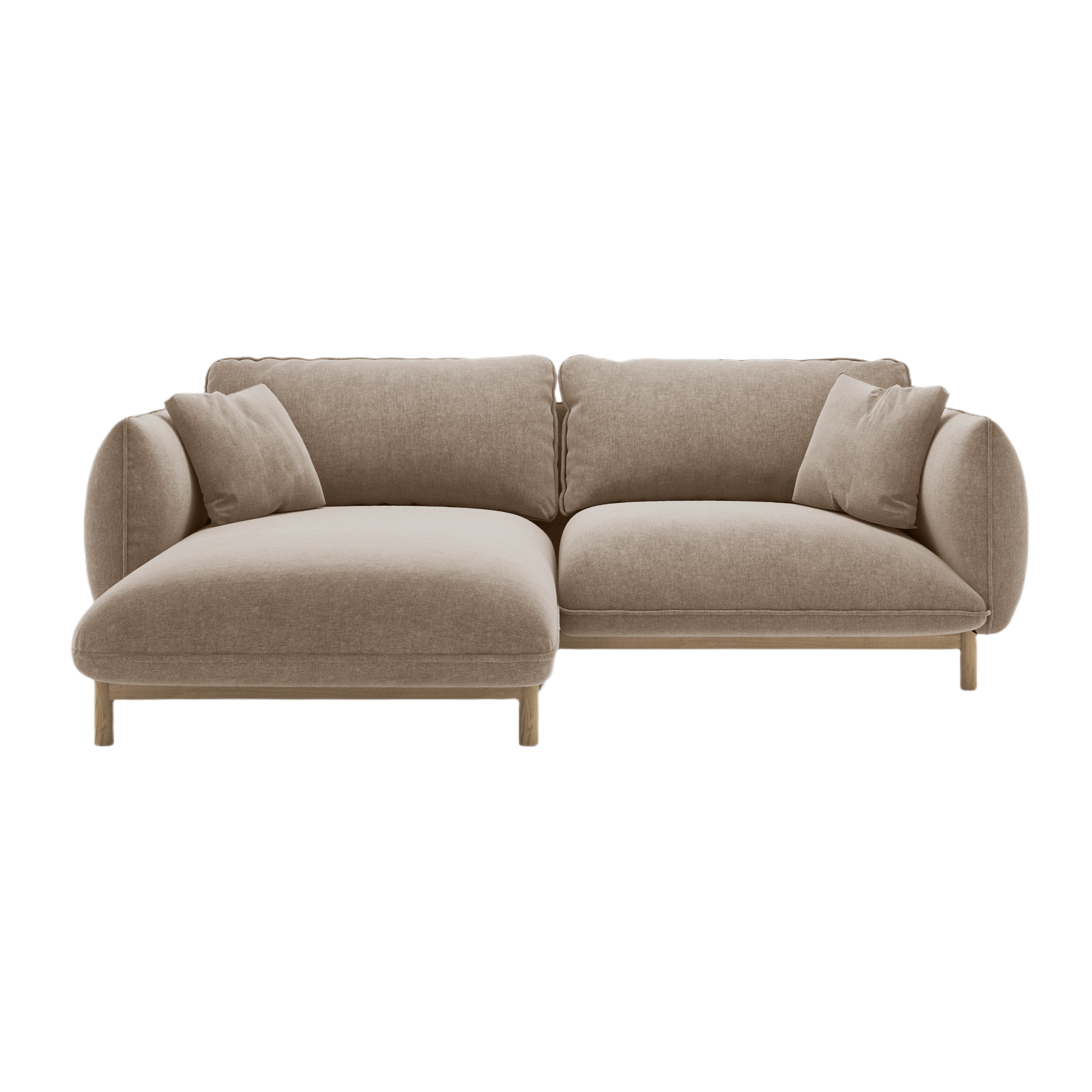 Left-sided corner sofa ADA sand chenille