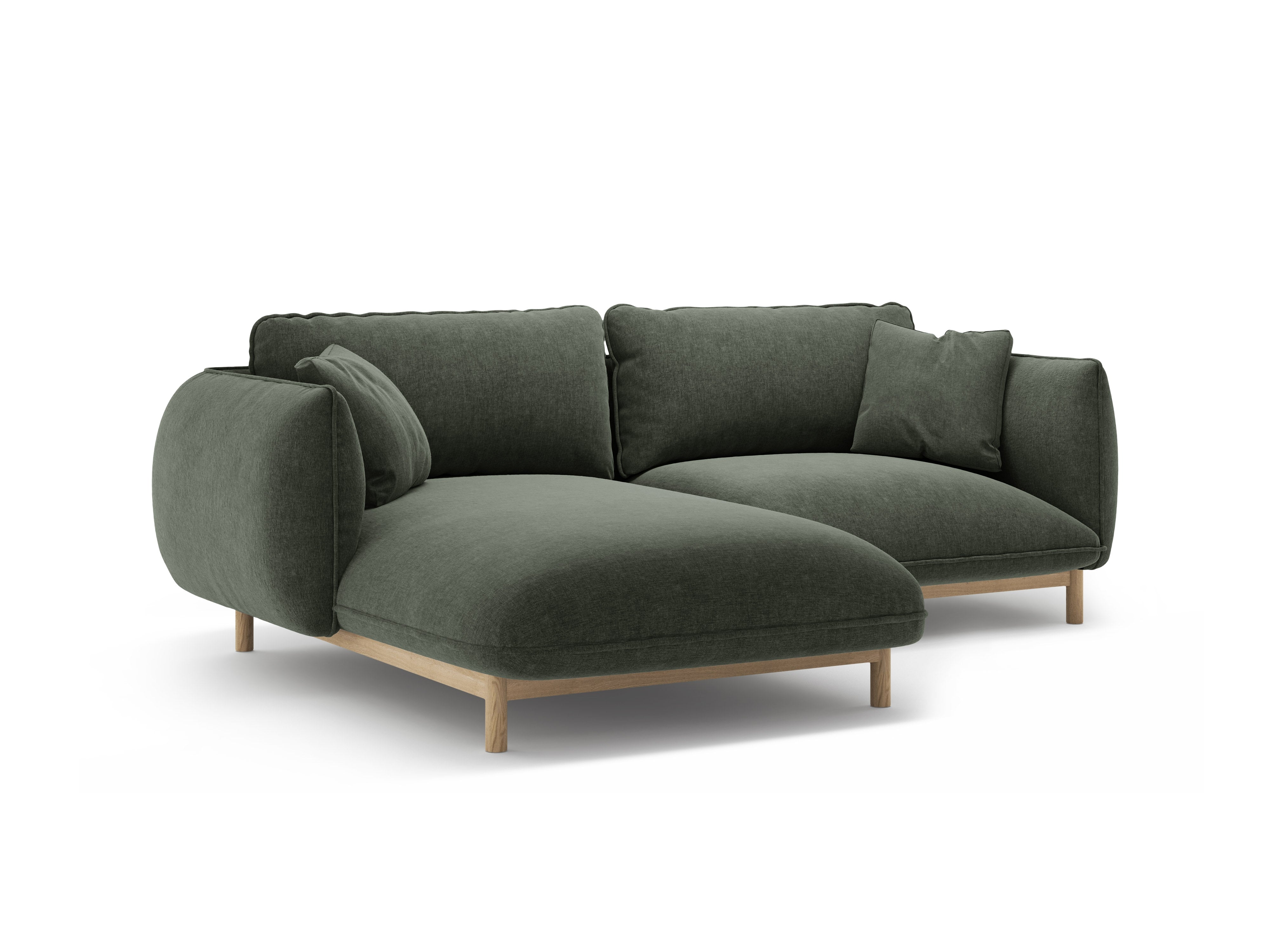 Left-sided corner sofa ADA green chenille