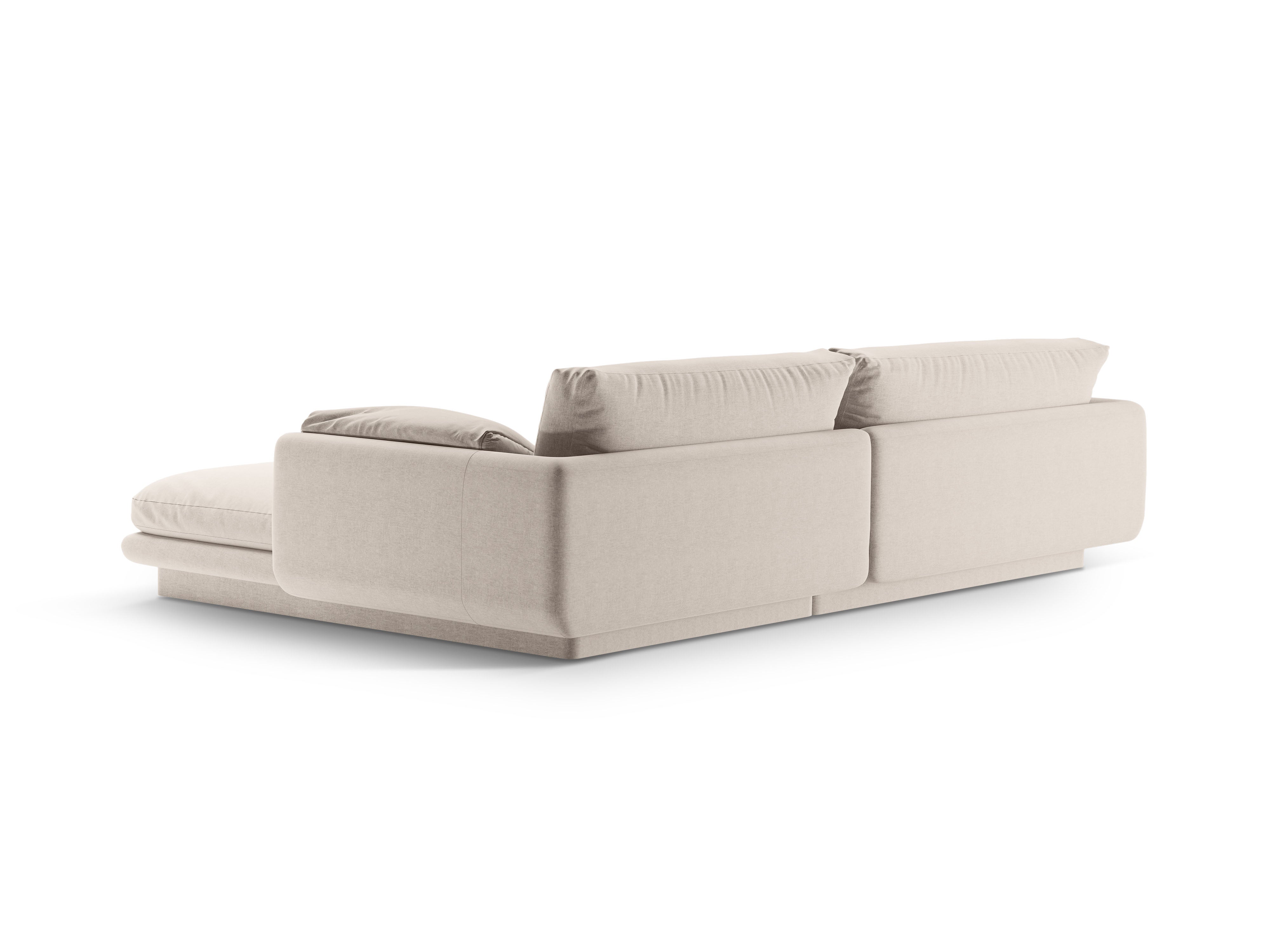 Links hoekbank voor 4 personen TORINO lichtbeige