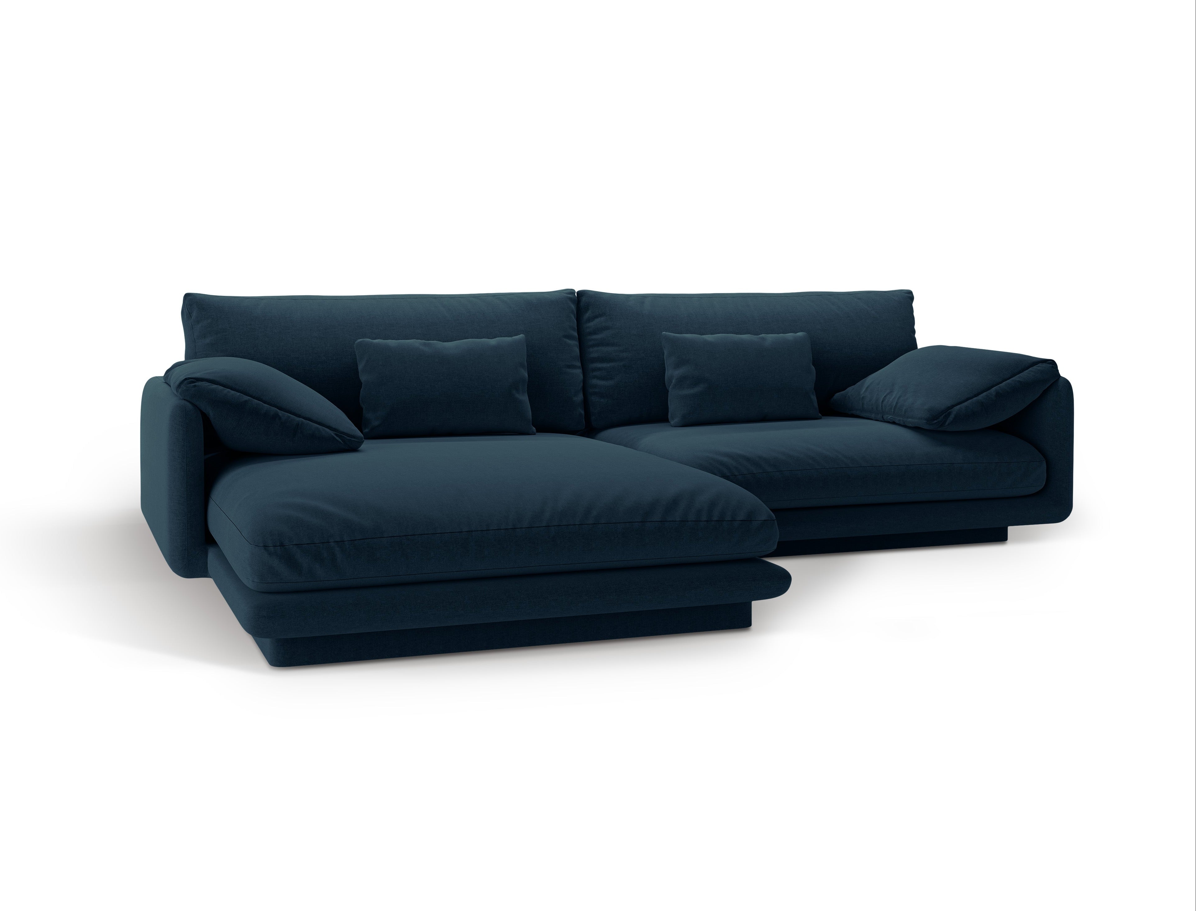 Links hoekbank voor 4 personen TORINO marineblauw