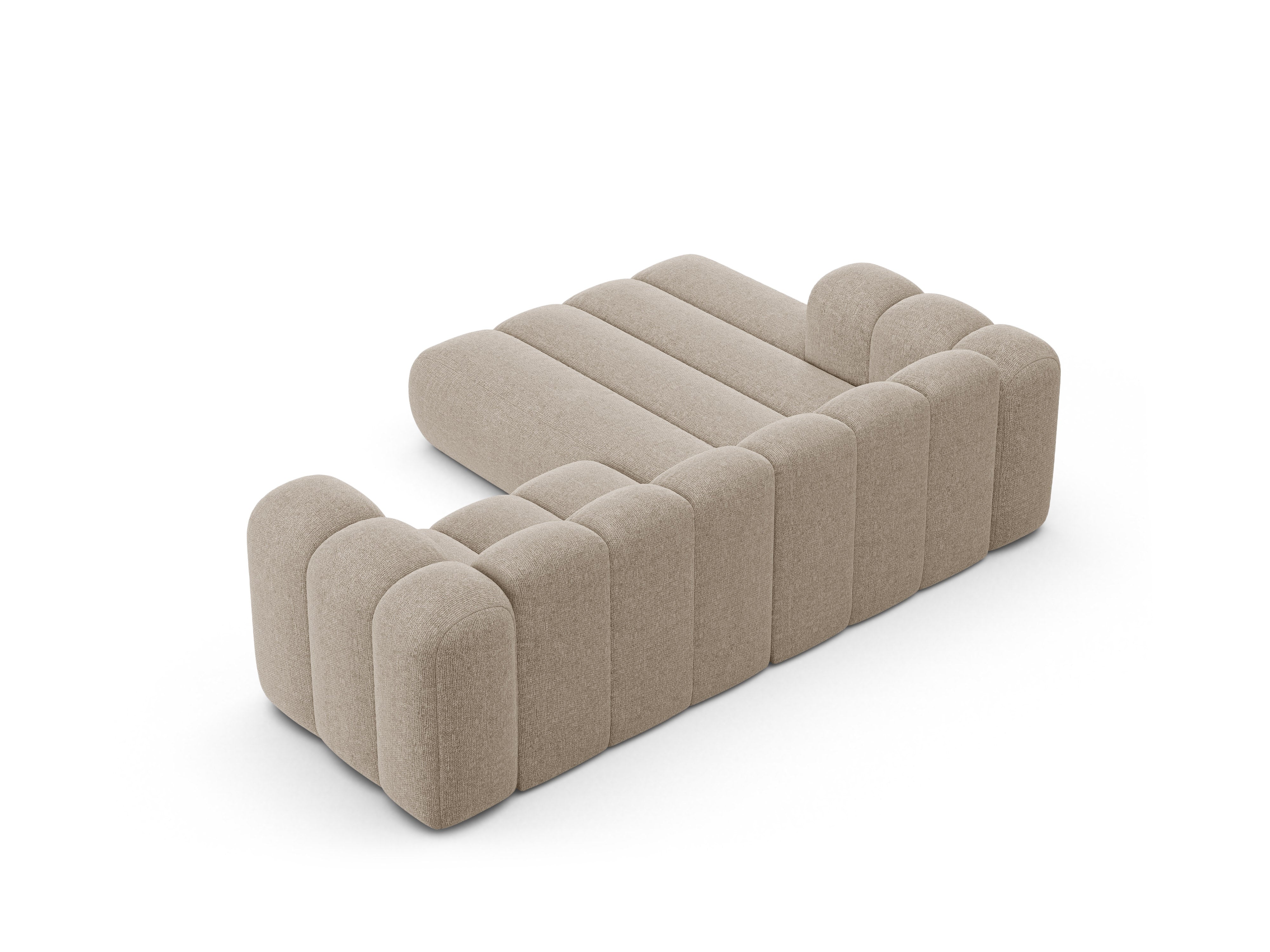 3-sitziger linker Ecksofa LUPINE in beigem Chenille