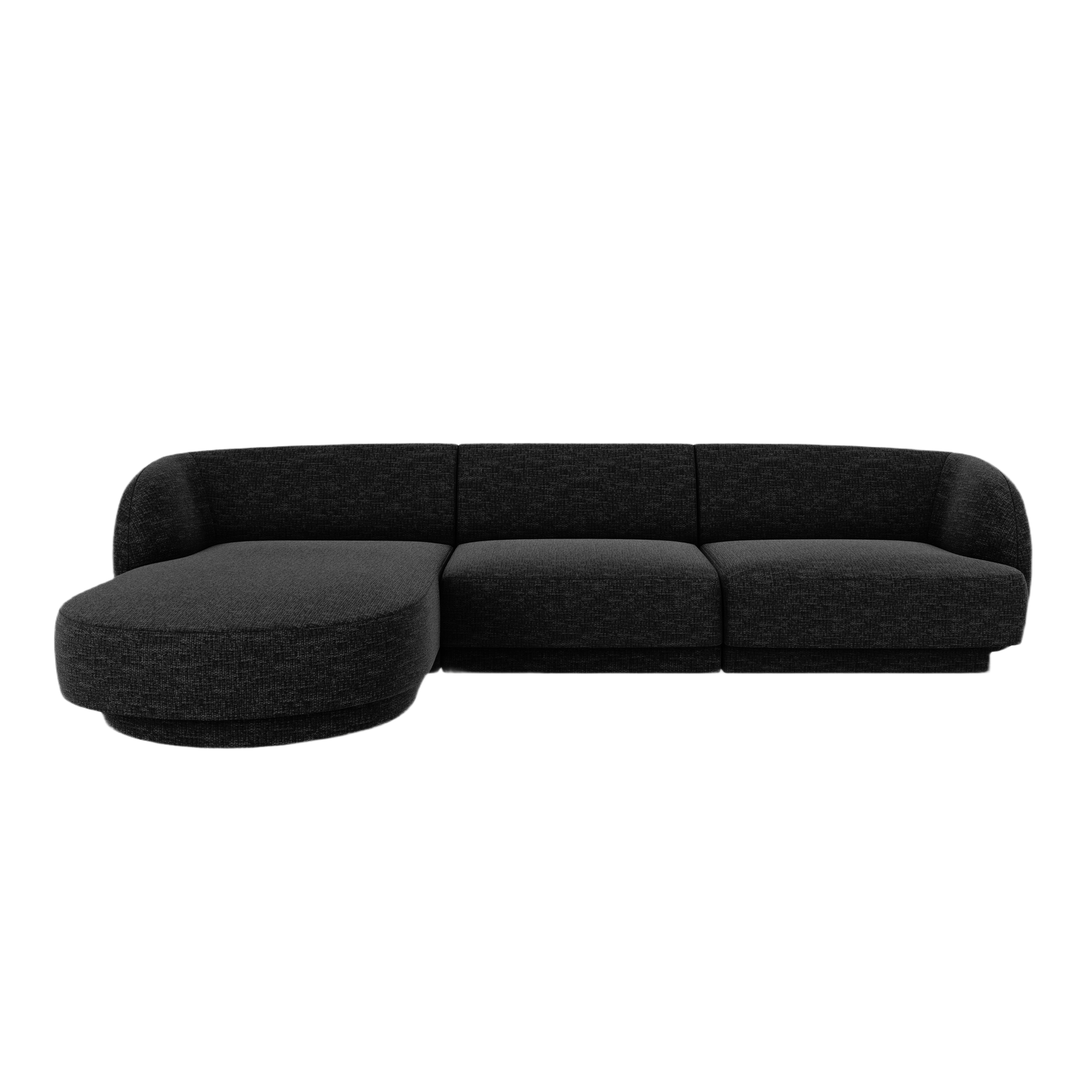 4-seater left-facing corner sofa MILEY black chenille