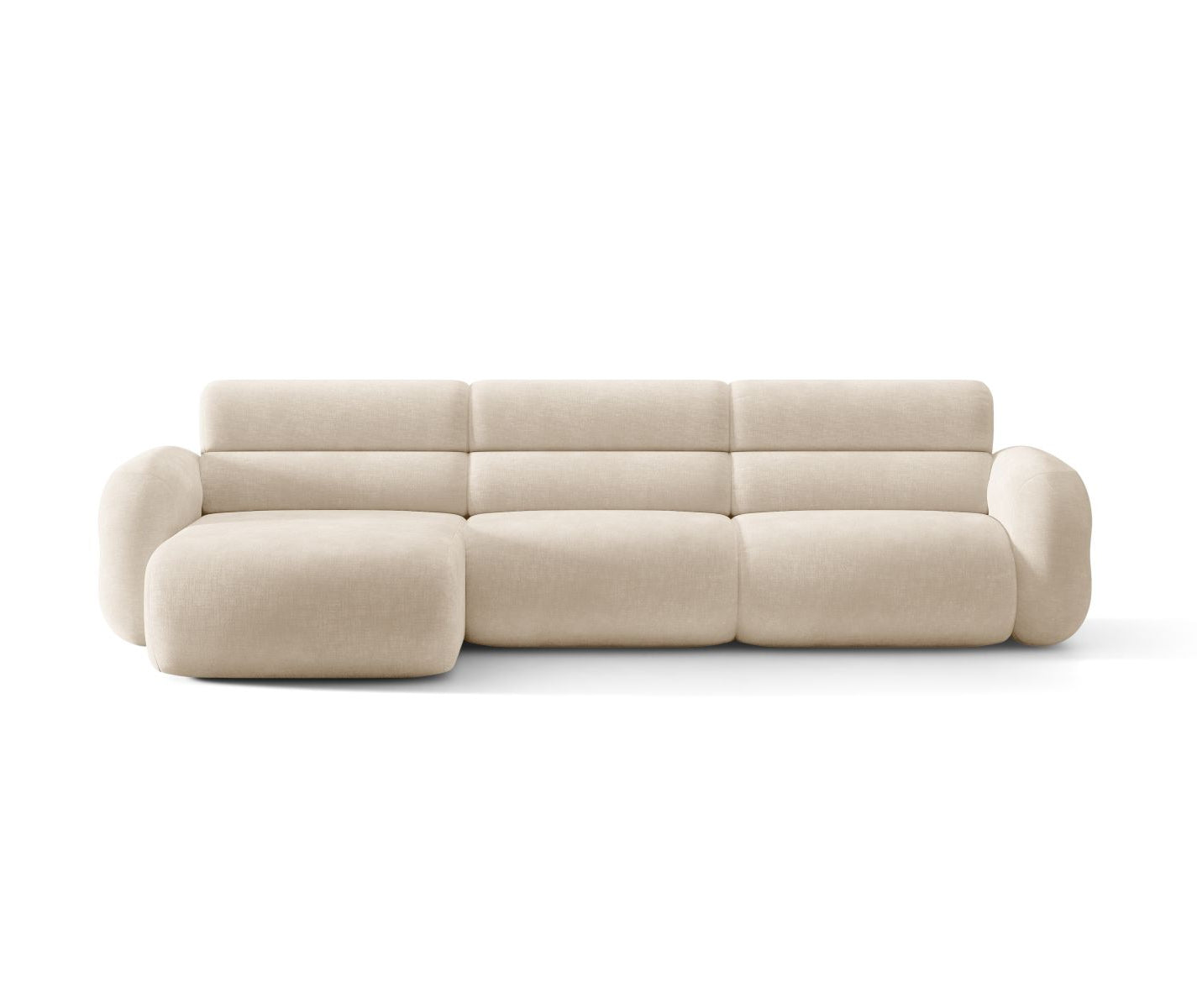 Linker NEO hoekbank in lichtbeige chenille