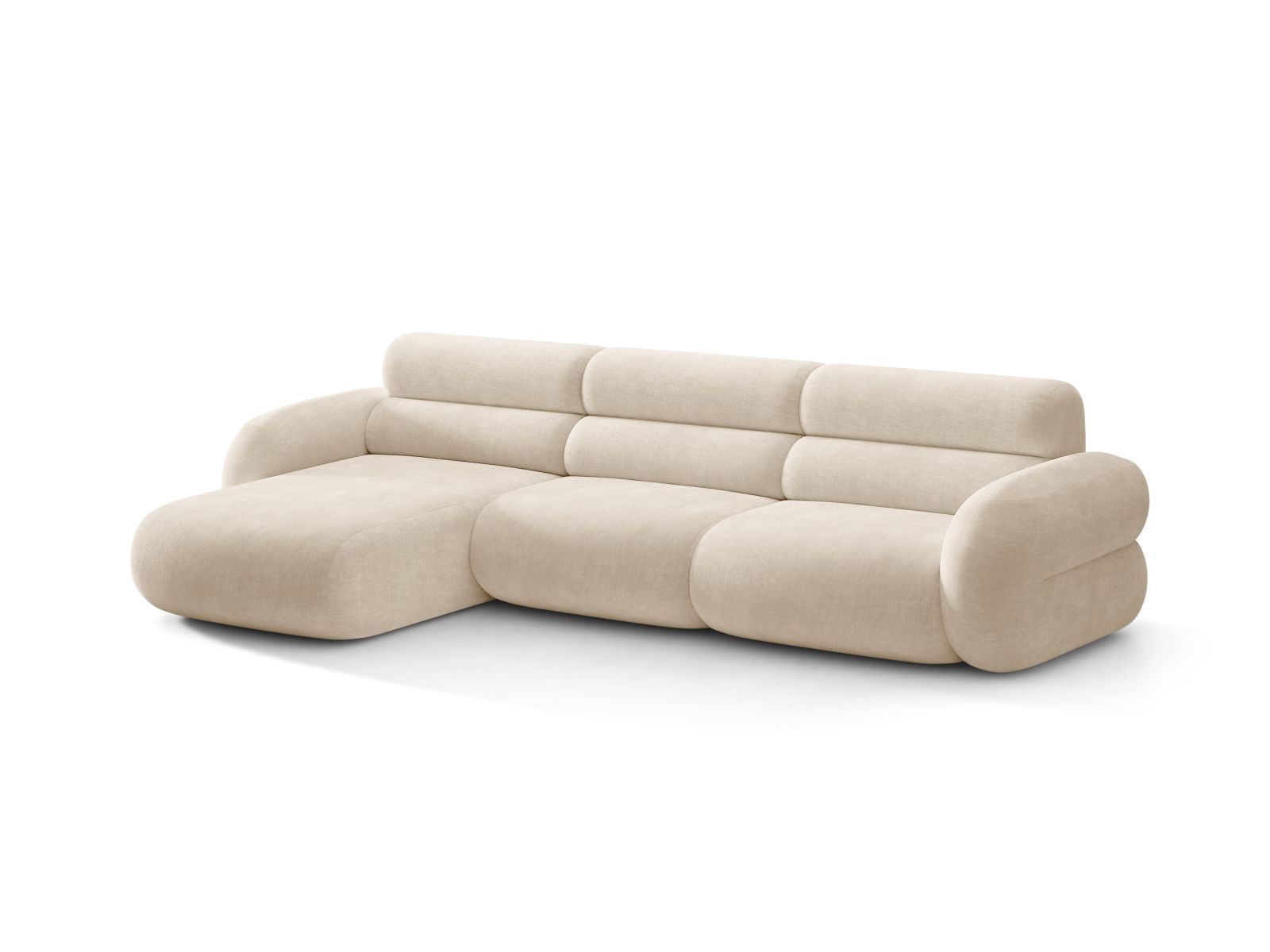 Linker NEO hoekbank in lichtbeige chenille