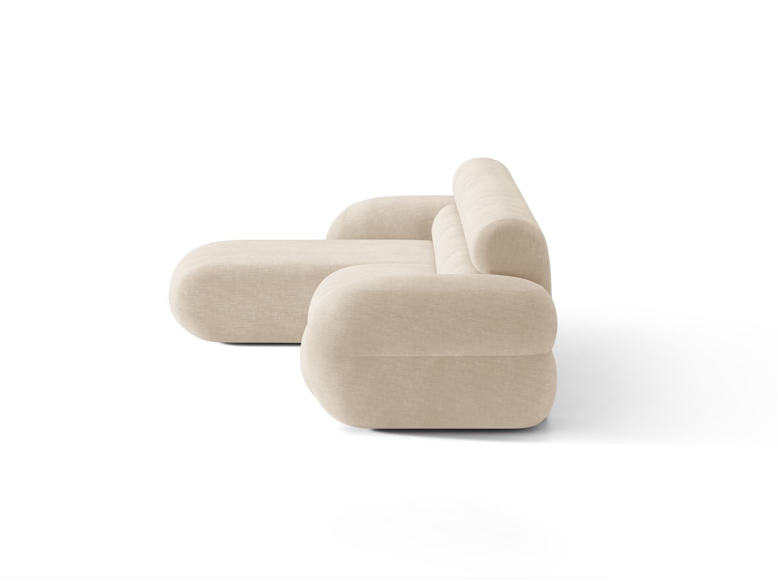 Linker NEO hoekbank in lichtbeige chenille