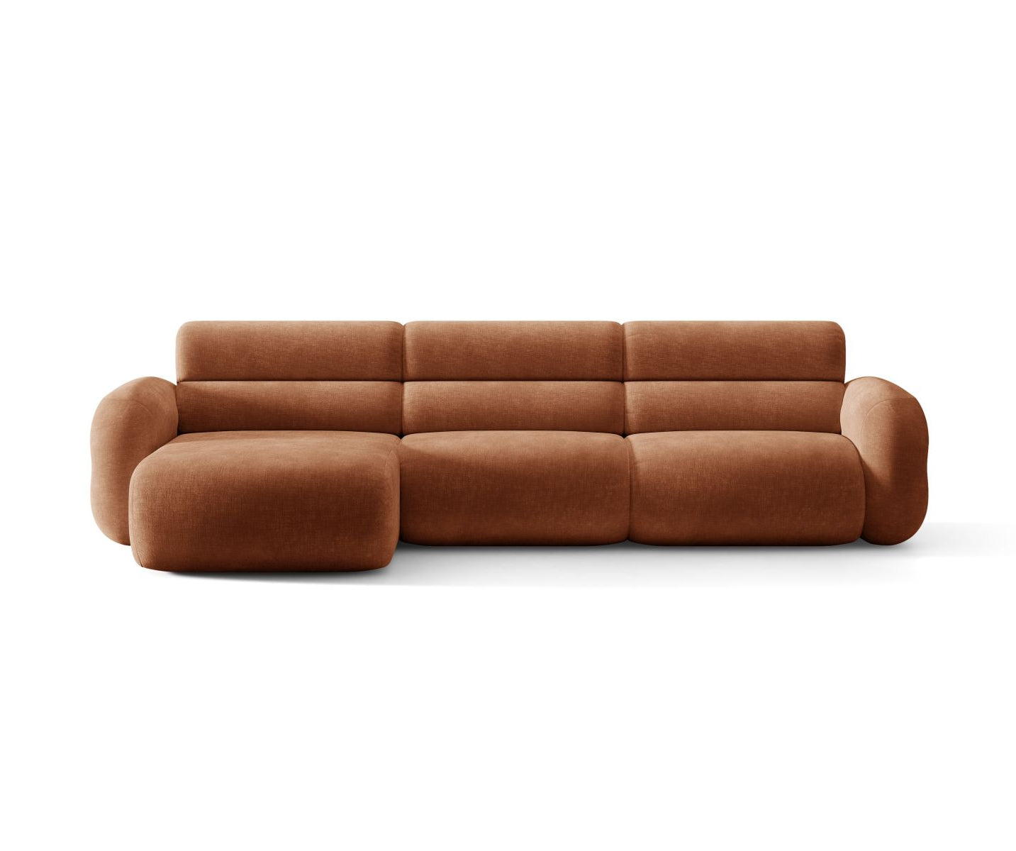 Linker hoekbank NEO in baksteen chenille