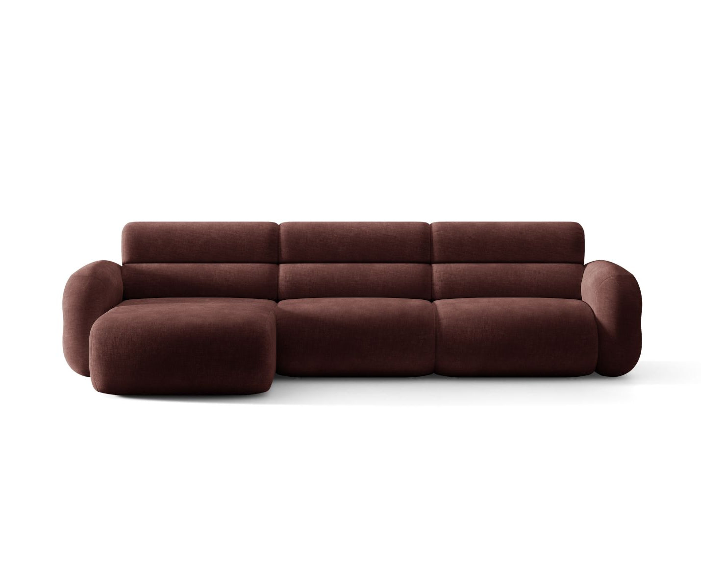 Linker NEO hoekbank in kersenrode chenille