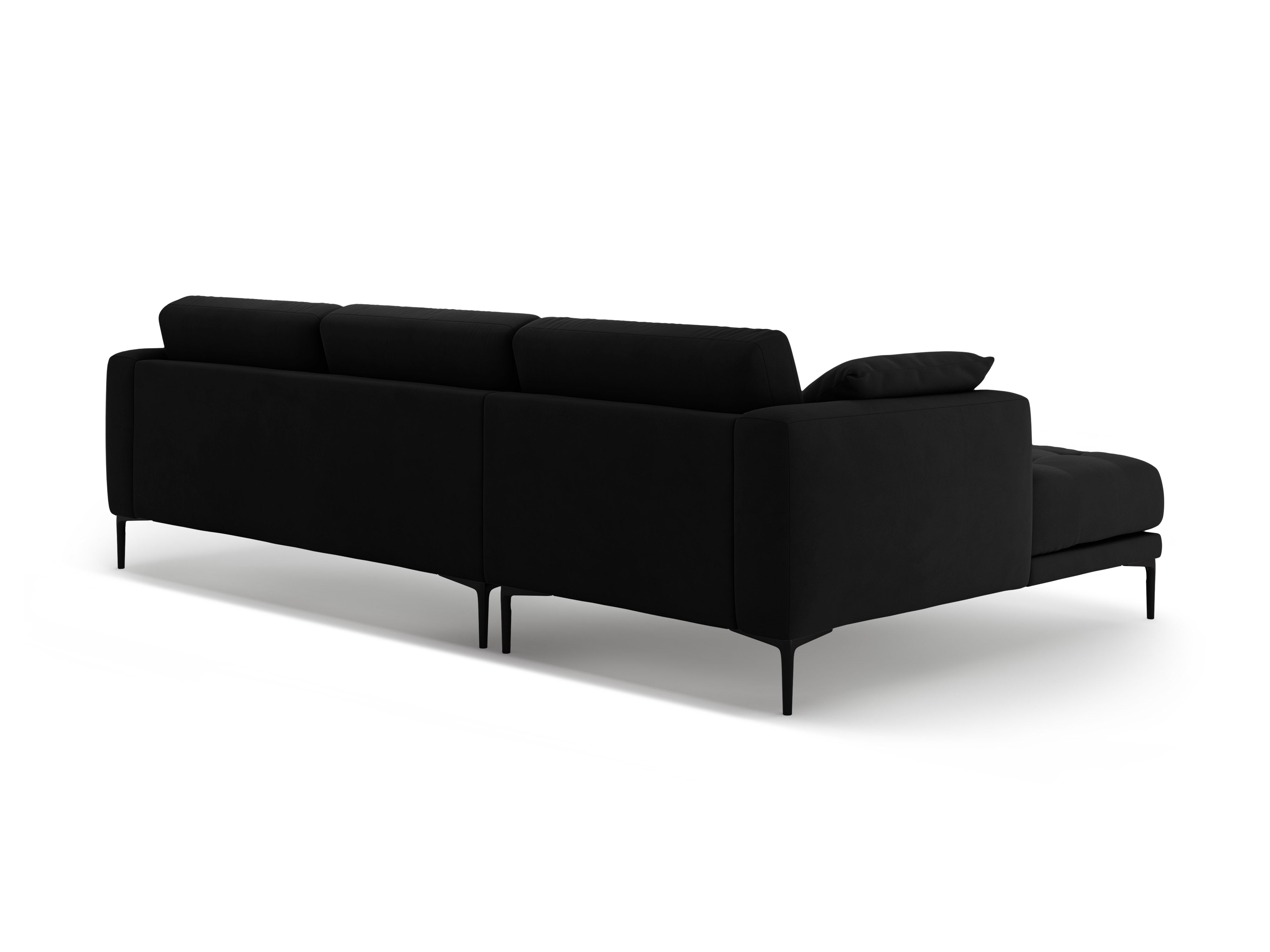 Left-facing velvet corner sofa BEMY black